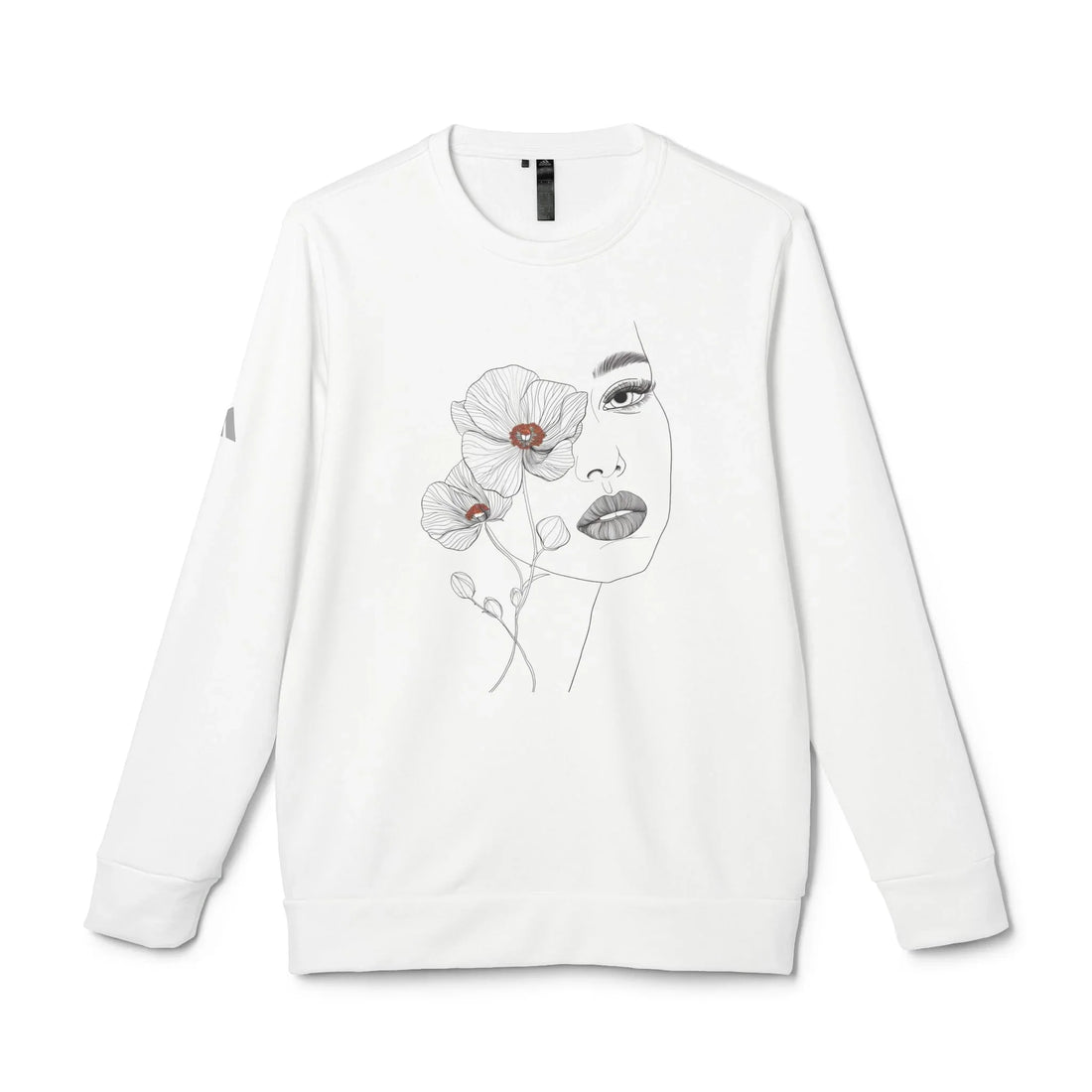 Unisex Adidas Sweatshirt with Minimalist Floral Design | Cozy & Stylish