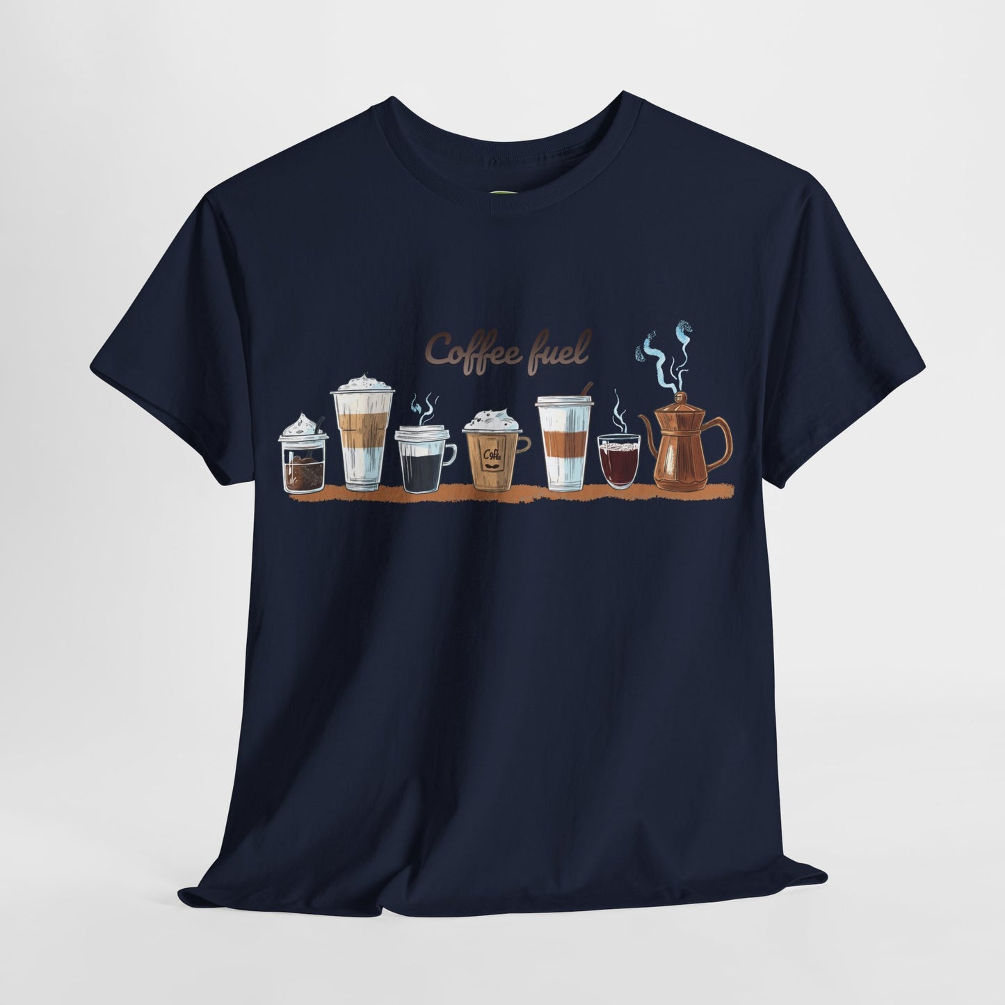 Coffee Cups T-shirt - Unisex Heavy Cotton Tee