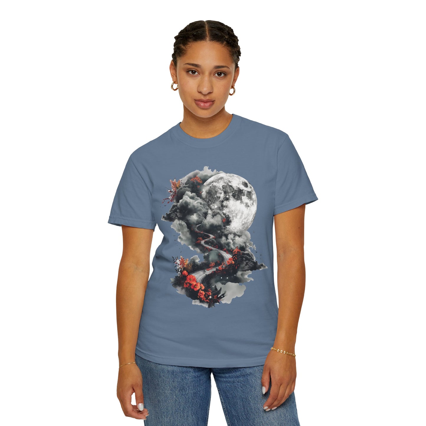 Artistic Moonlit T-Shirt - Soft Unisex Tee, Gift for Nature Lovers, Casual Wear, Boho Style, Handmade Gift