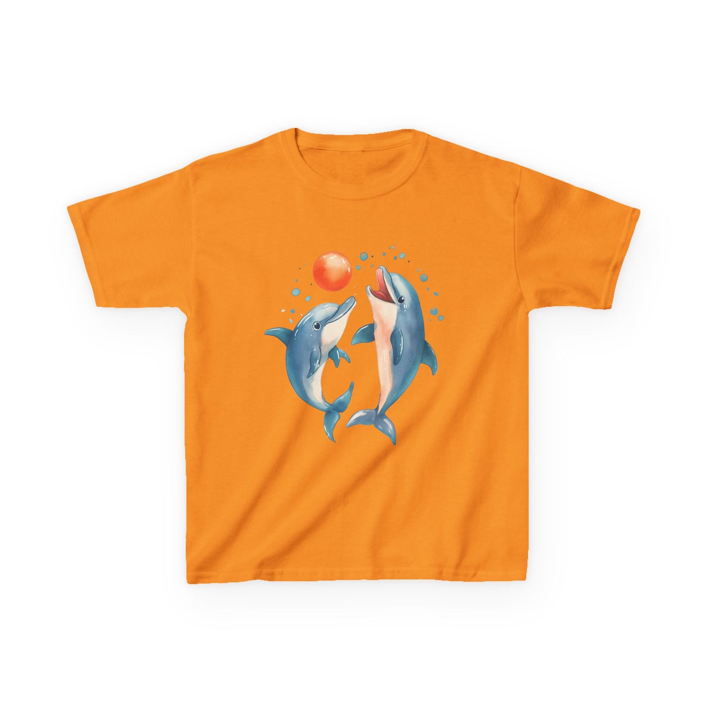 Playful Dolphins design Youth T-shirt- Unisex Youth Heavy Cotton™ Tee