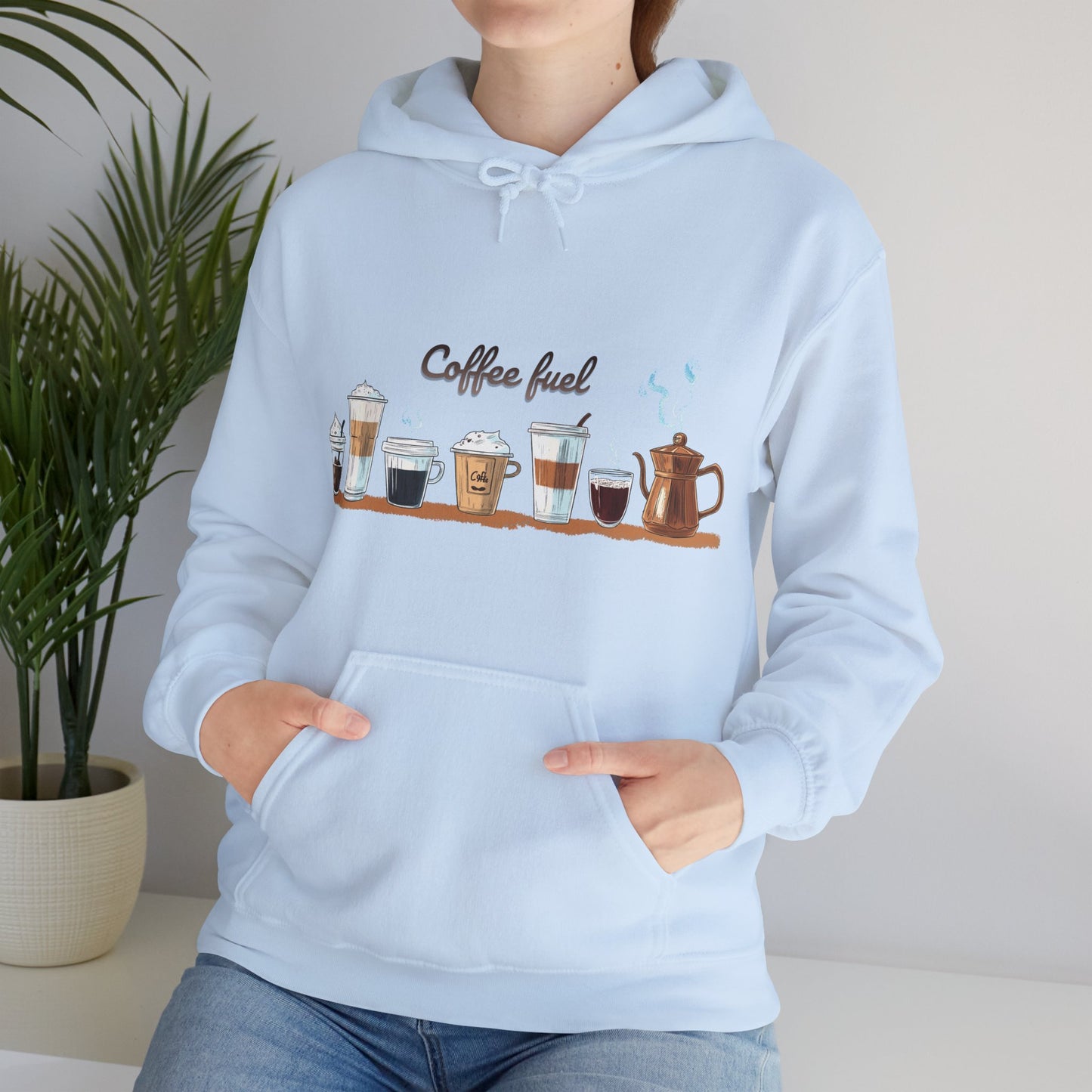 Unisex Heavy Blend™ Hooded Sweatshirt - Coffee Lovers Unisex Hoodie - Cozy Coffee Cups Design Hoodie for Men and Women