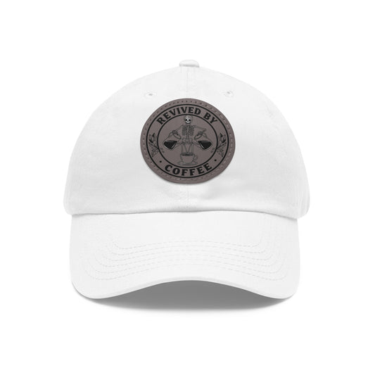 Revived by Coffee Dad Hat with Leather Patch - Perfect Gift for Coffee Lovers