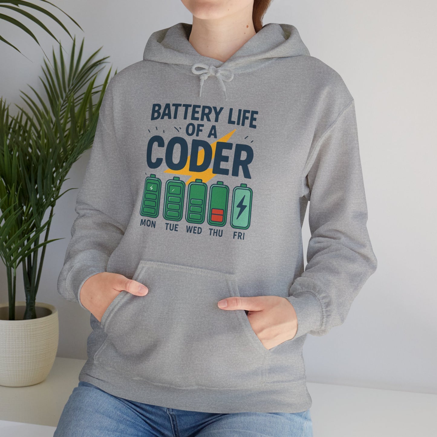 Battery Life of a Coder Hoodie, Programmer Gift, Coding Apparel, Techie Fashion