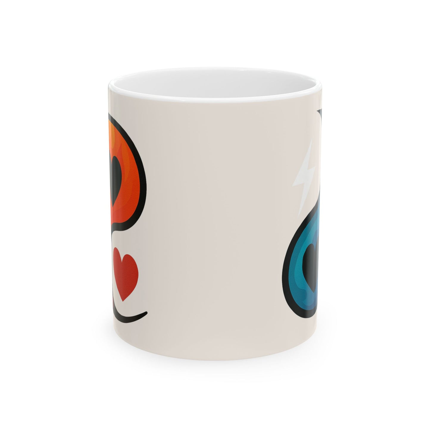 Heartwarming Ceramic Mug - Yin Yang Design for Coffee Lovers