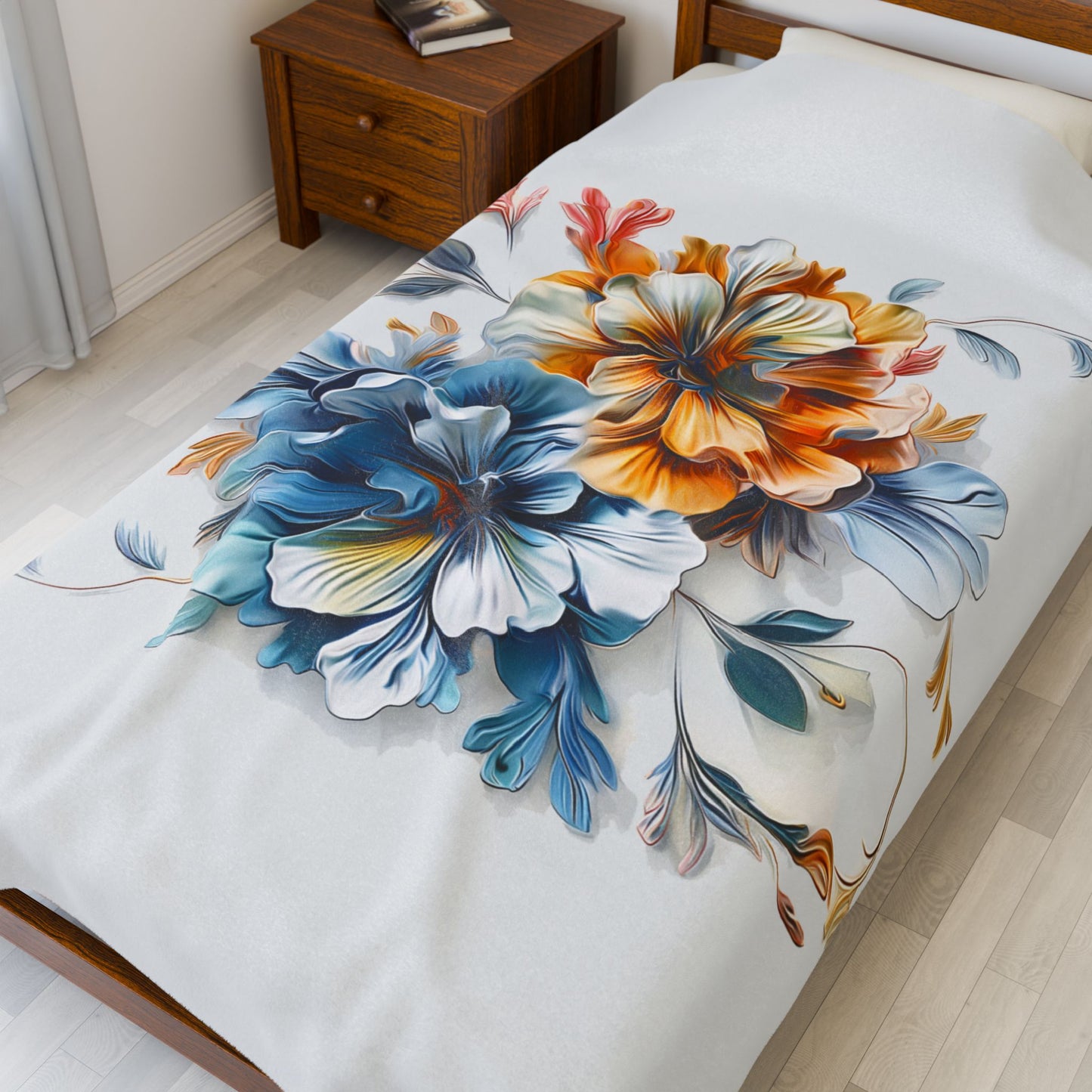 Floral Velveteen Plush Blanket - Cozy Home Decor for All Occasions