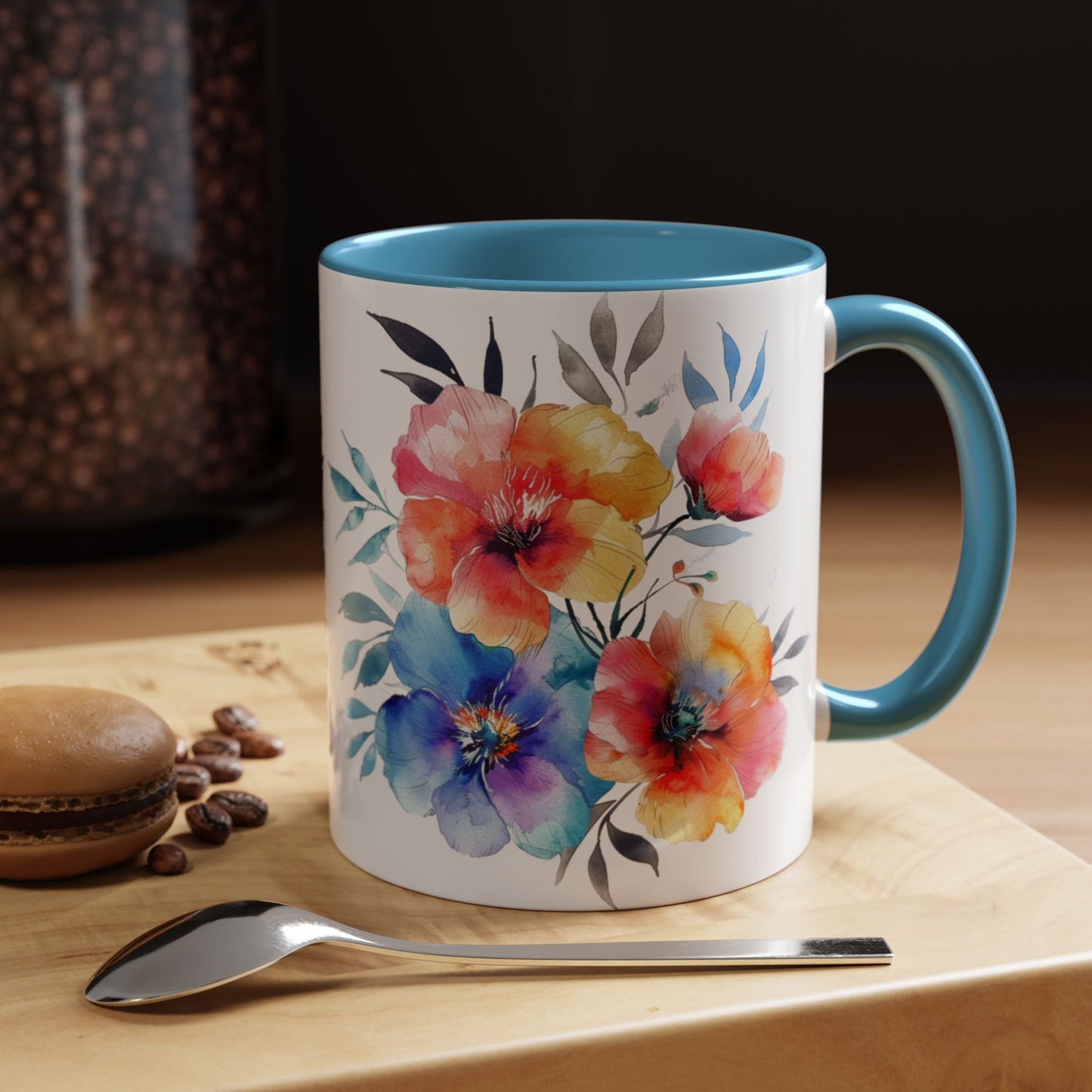 Oil colored Wildflowers Accent Coffee Mug, (11oz, 15oz)