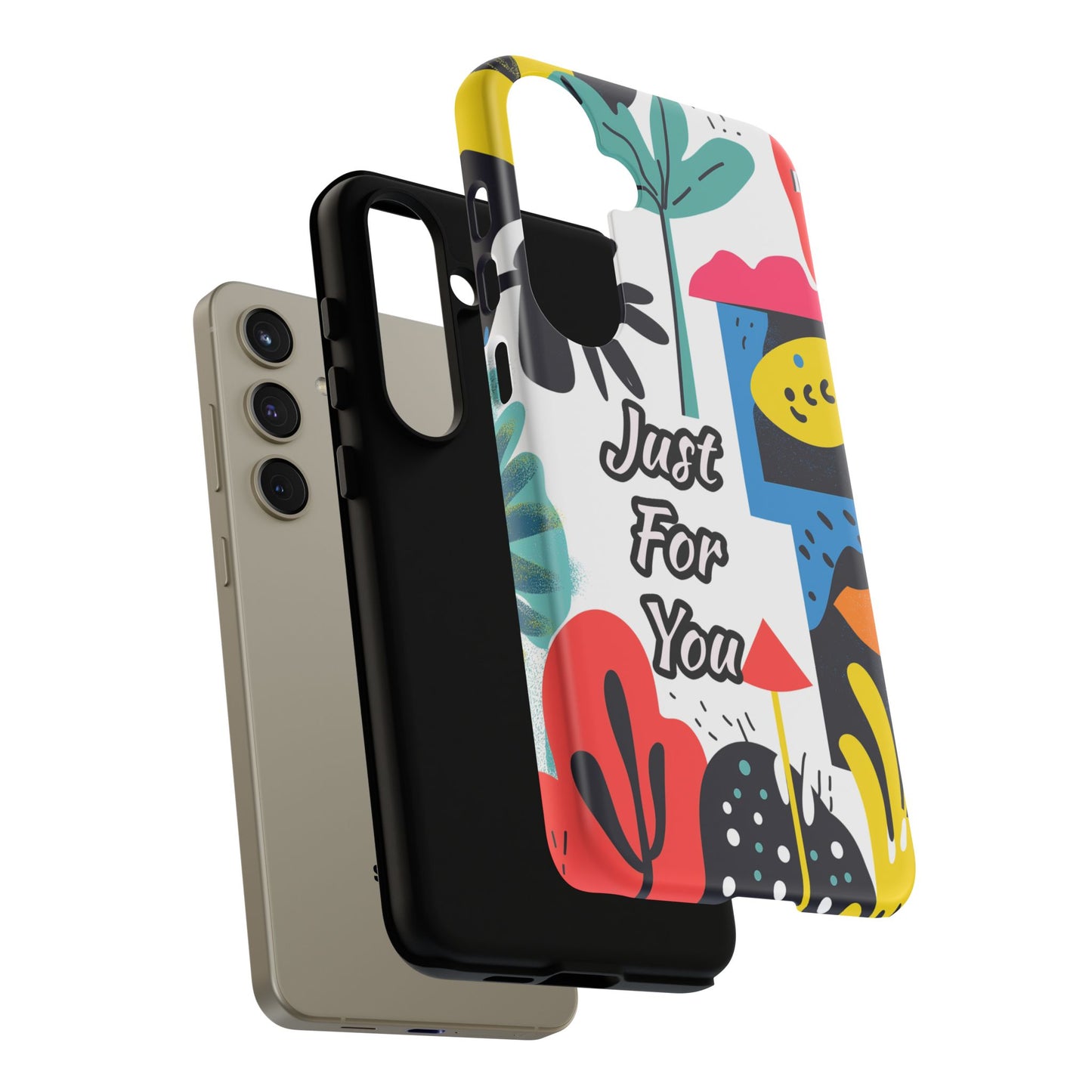 Colorful Phone Case with "Just For You" Design - Fun Gift, Unique Phone Accessory, Vibrant Design, Custom Gift Idea, Personal Touch
