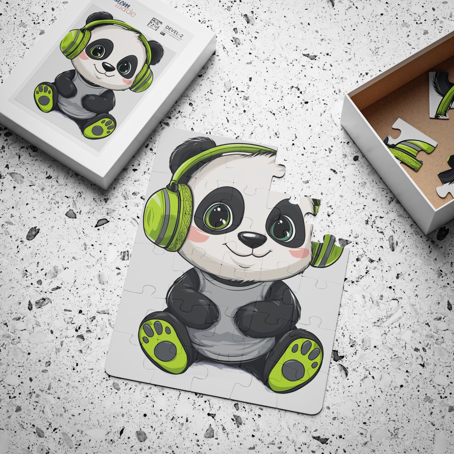 Kids' Panda Puzzle - 30-Piece Fun with Headphones