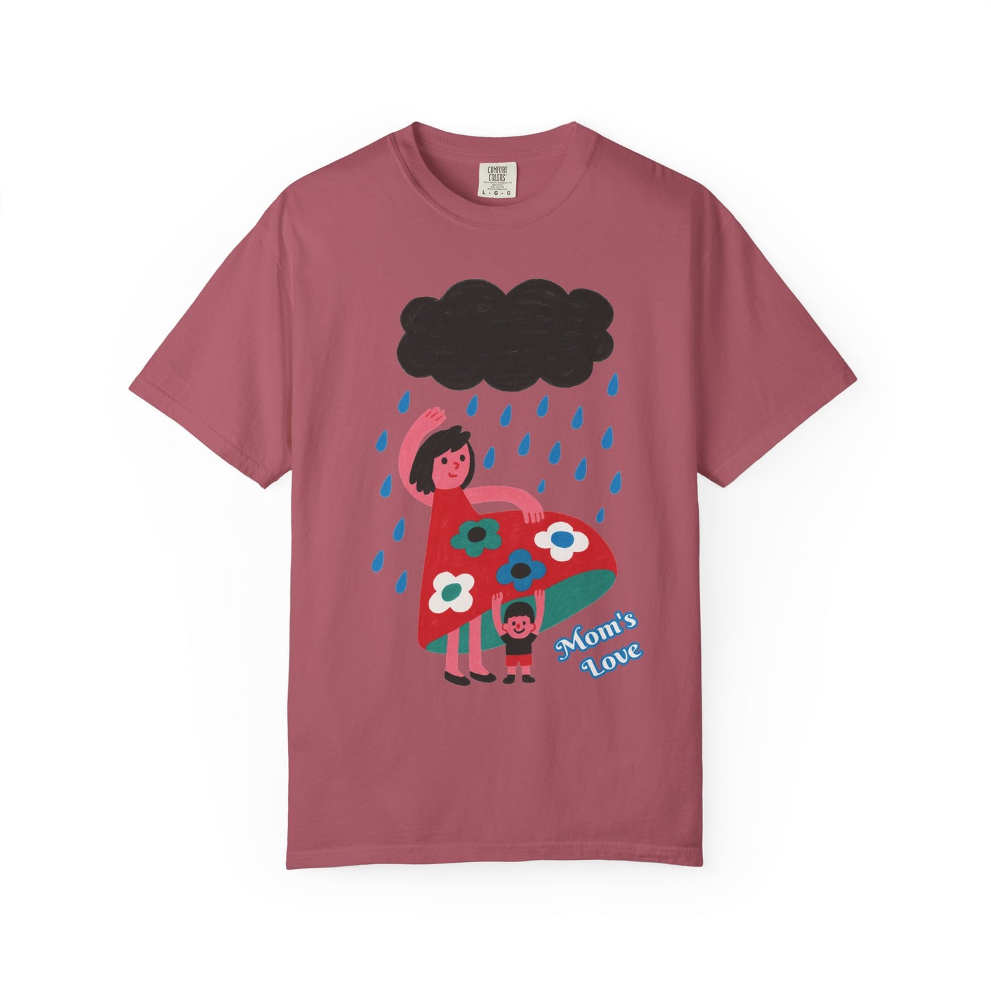 Colorful Rainy Day Unisex T-Shirt - Whimsical Design Featuring Flowers & Clouds - Mother's day Gift - Birthday Gift