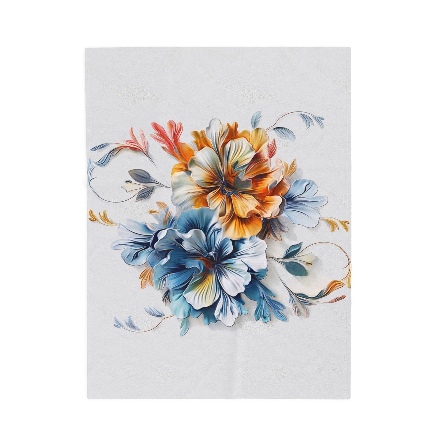 Floral Velveteen Plush Blanket - Cozy Home Decor for All Occasions
