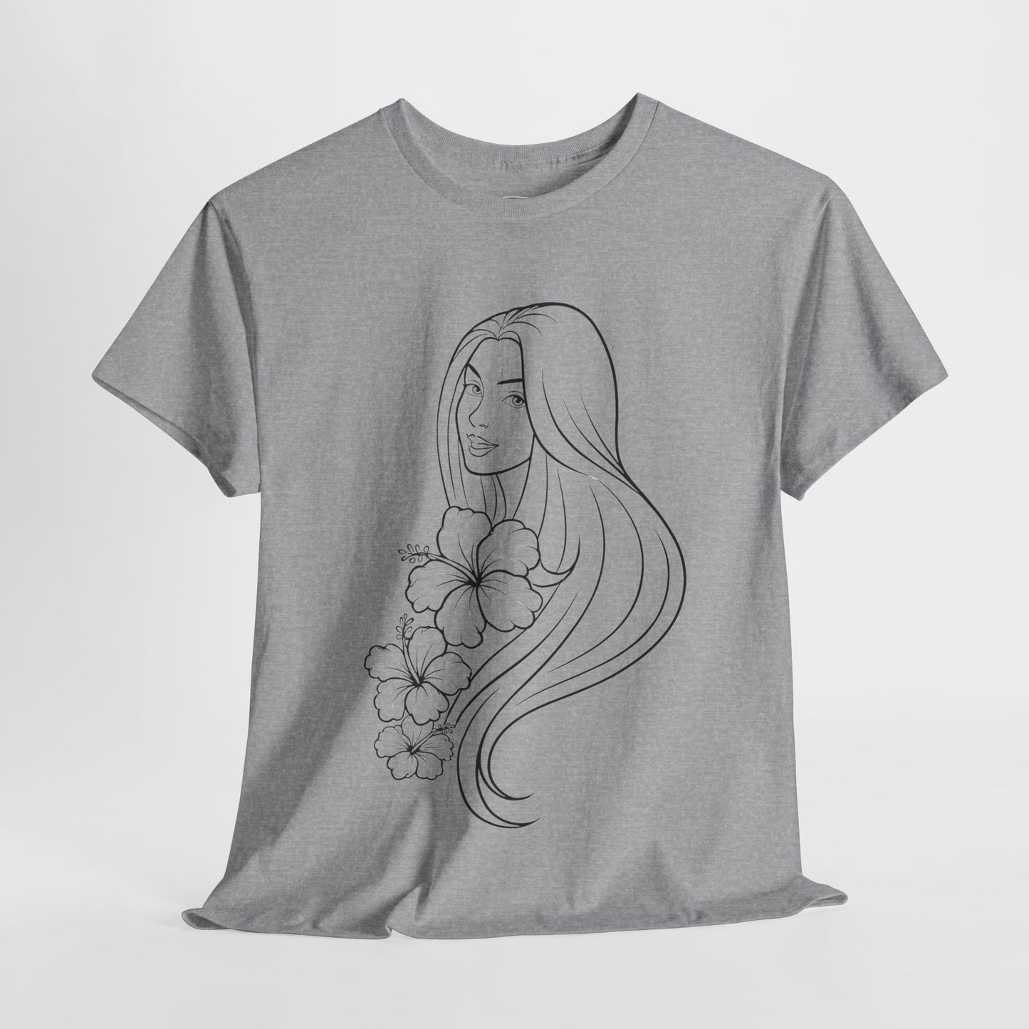 Floral Princess Cotton Tee - Chic Casual Wear - Birthday Gift - Mother's Day Gift