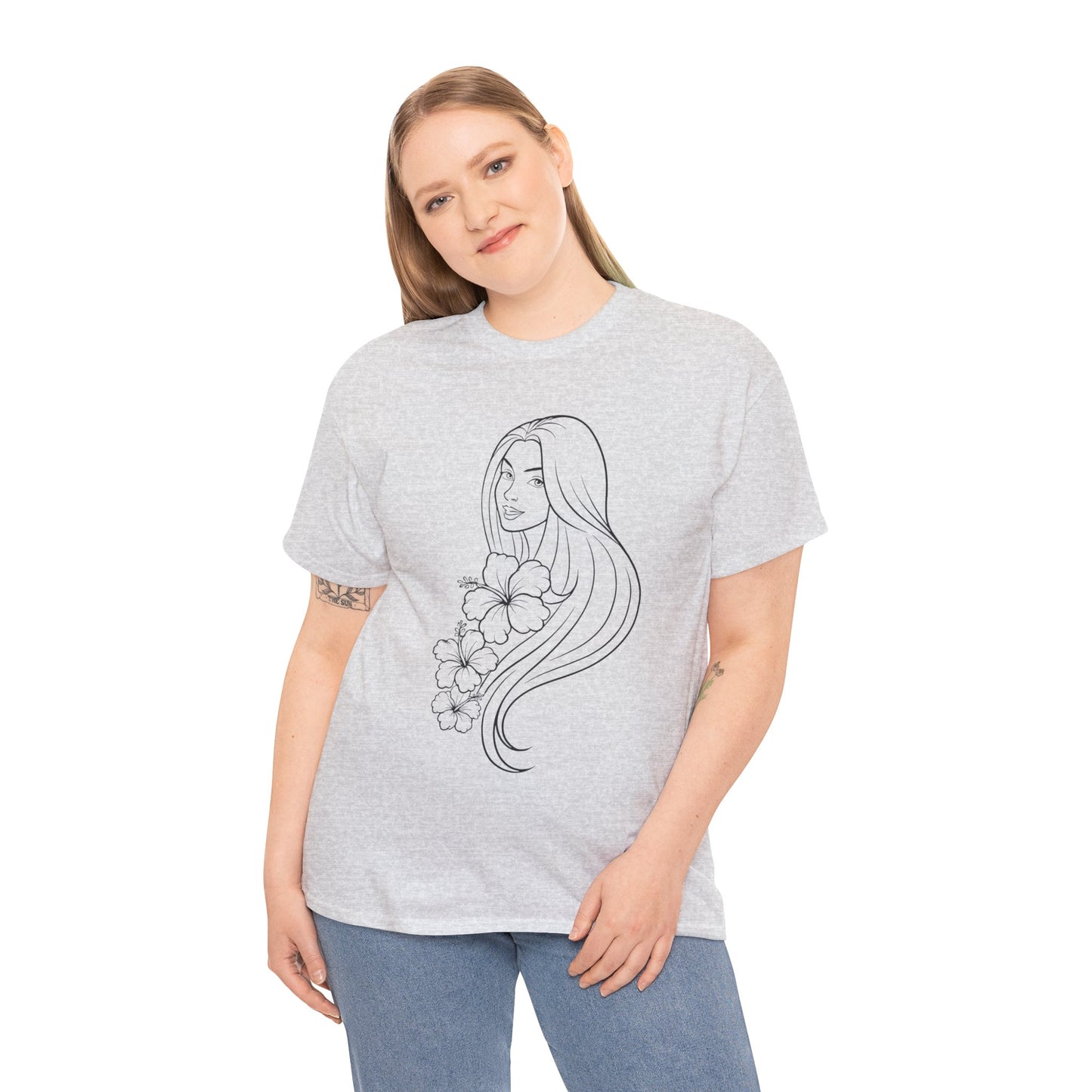 Floral Princess Cotton Tee - Chic Casual Wear - Birthday Gift - Mother's Day Gift