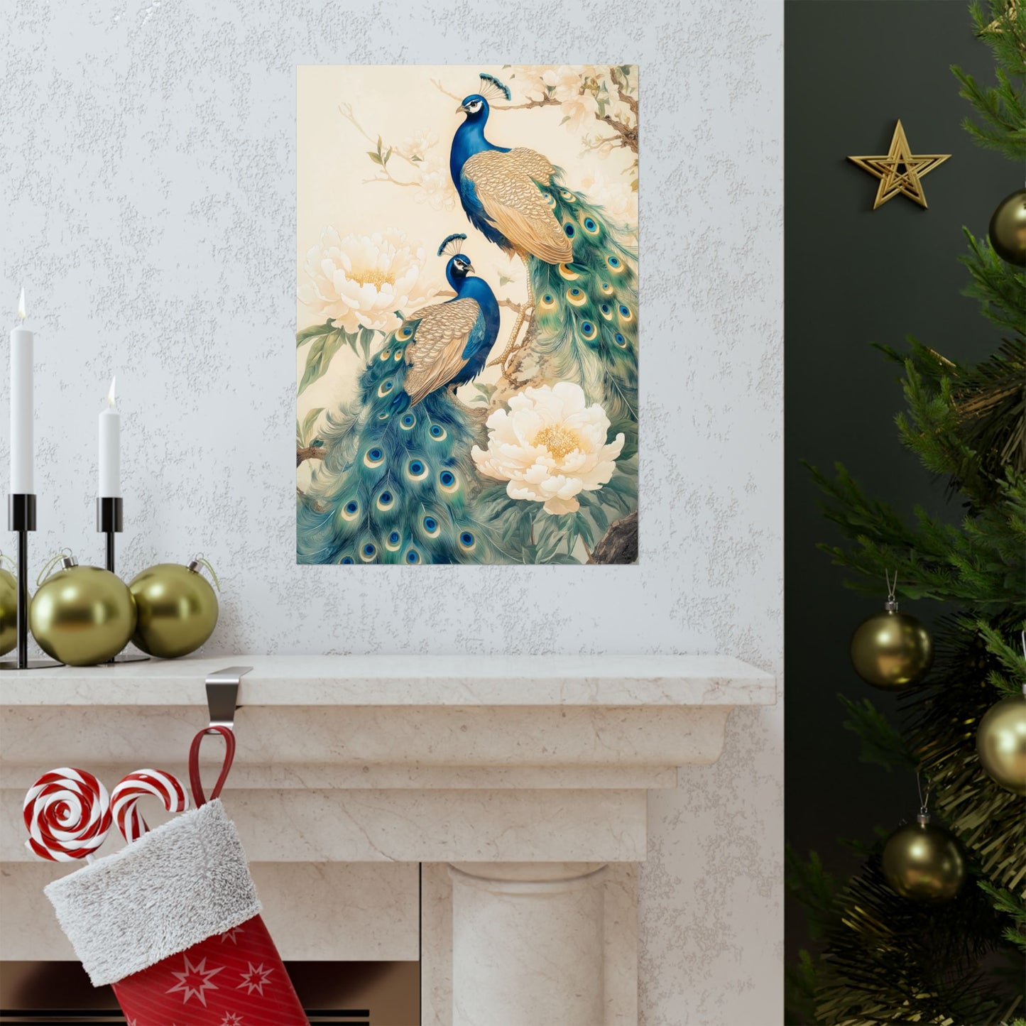 Matte Vertical Peacock Poster