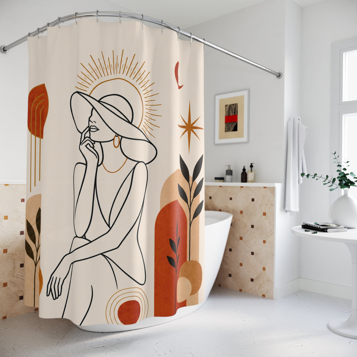 Abstract Boho Shower Curtain