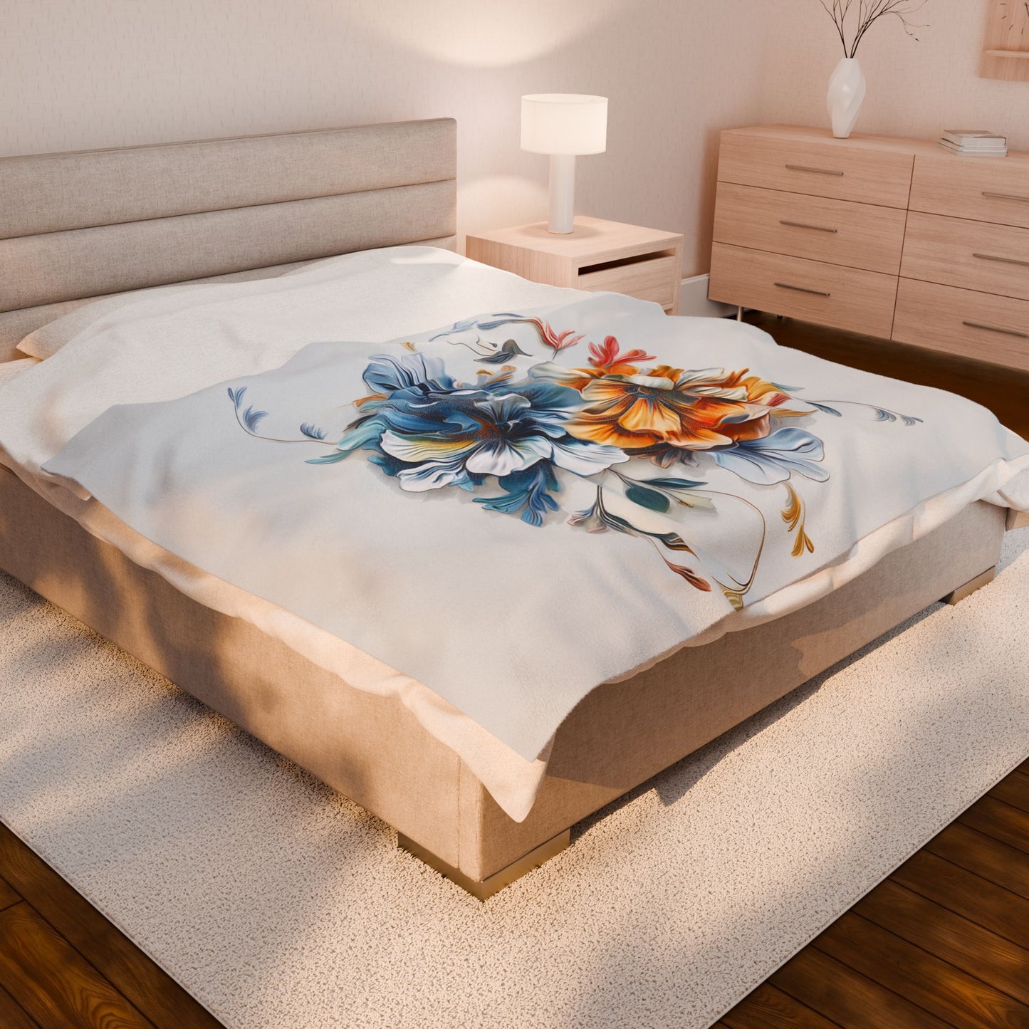 Floral Velveteen Plush Blanket - Cozy Home Decor for All Occasions