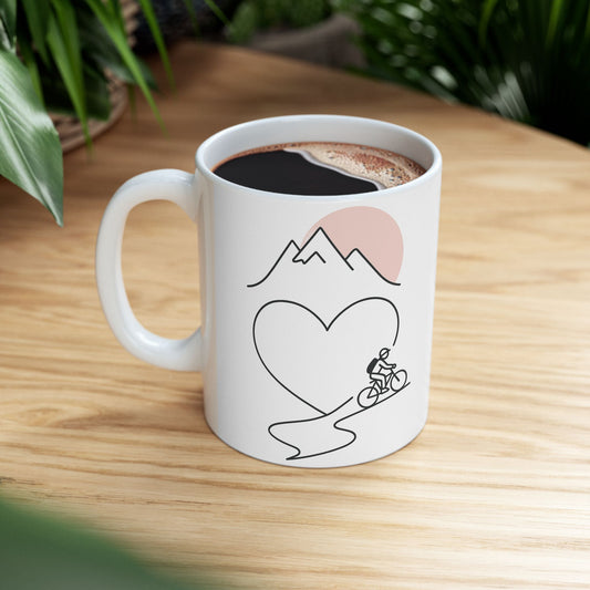 Adventure Heart Ceramic Mug - Perfect for Outdoor Lovers