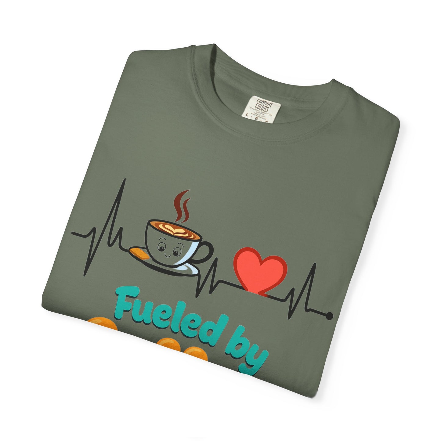 Fueled by Coffee & Love T-Shirt, Cute Coffee Lover Tee, Unisex Graphic Tee, Gift for Coffee Addicts, Casual Everyday Wear