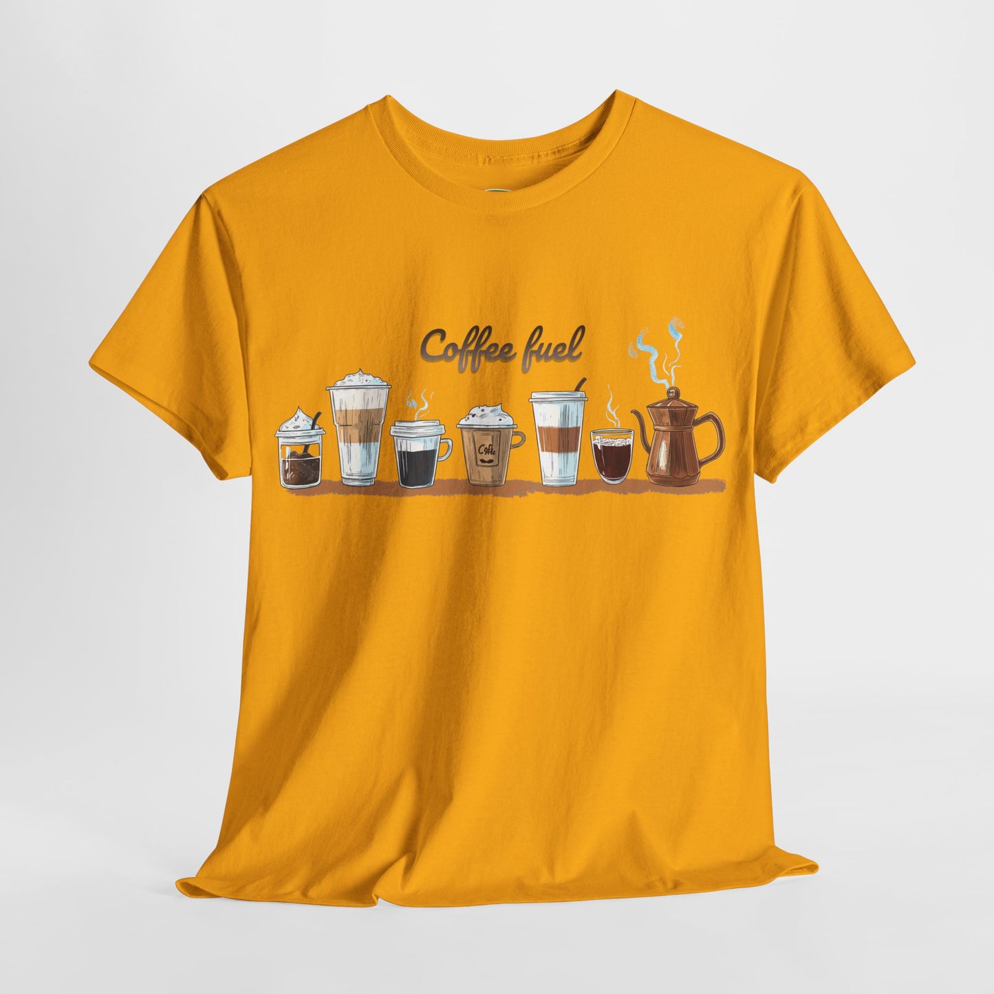 Coffee Cups T-shirt - Unisex Heavy Cotton Tee