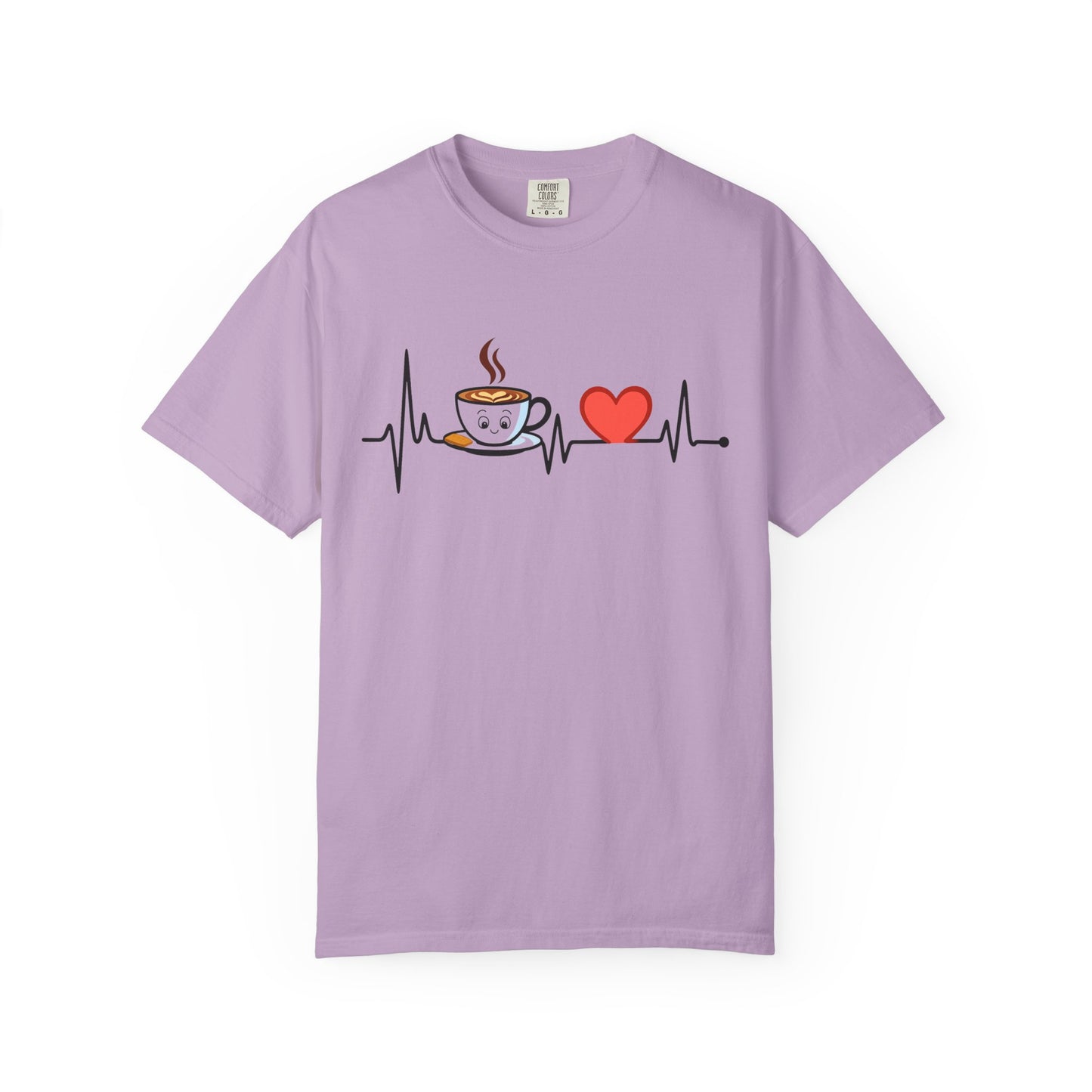 Cute Coffee Heartbeat T-Shirt, Unisex Tee for Coffee Lovers, Gift for Baristas, Casual Wear, Perfect for Birthdays and Holidays