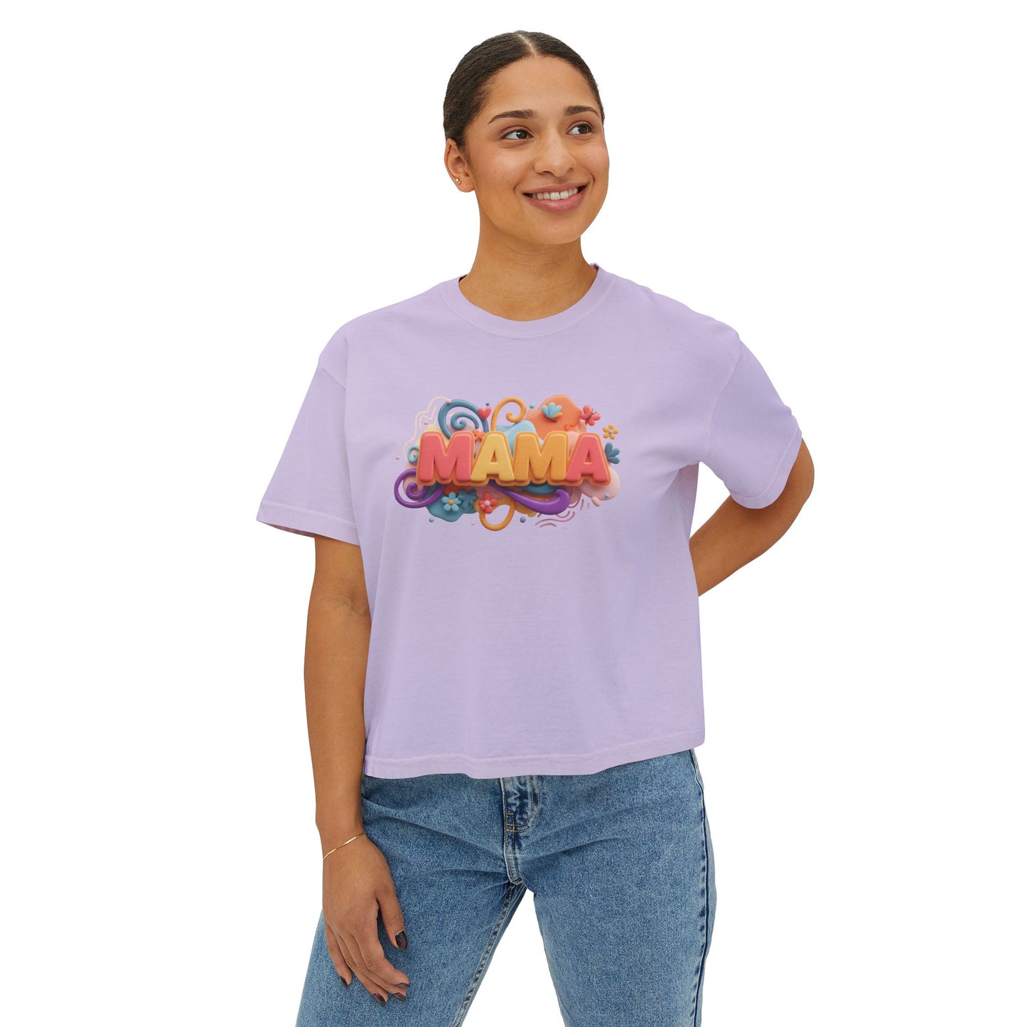 Mama Boxy Tee – Casual Women's T-Shirt for Moms - Women's Boxy Tee