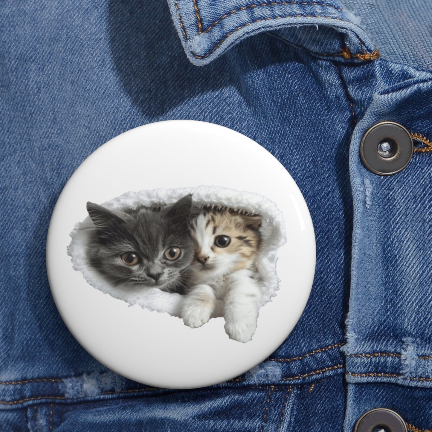 Custom Pin Buttons - Cute Cat Design for Cat Lovers