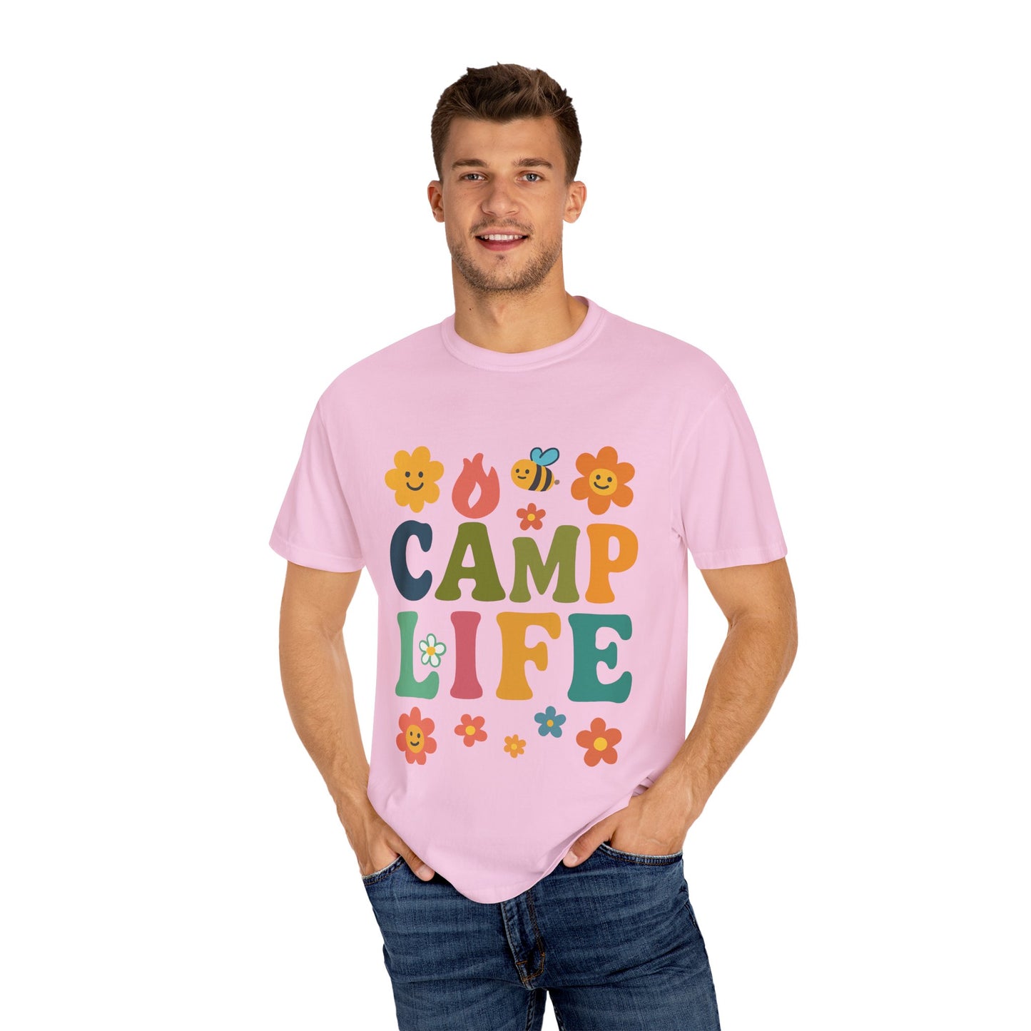 Camp Life Unisex Garment-Dyed T-Shirt - Fun and Colorful Outdoor Vibes