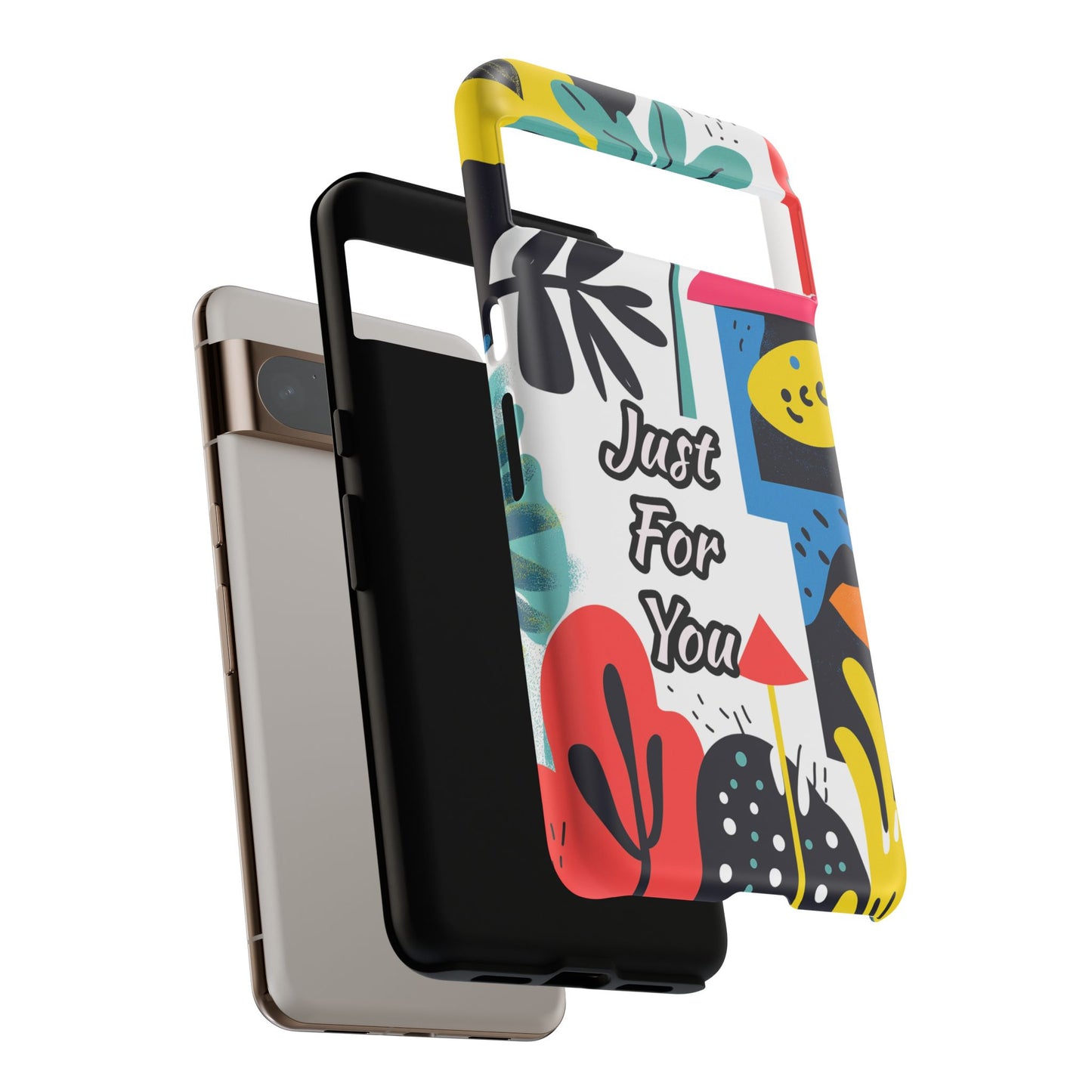 Colorful Phone Case with "Just For You" Design - Fun Gift, Unique Phone Accessory, Vibrant Design, Custom Gift Idea, Personal Touch