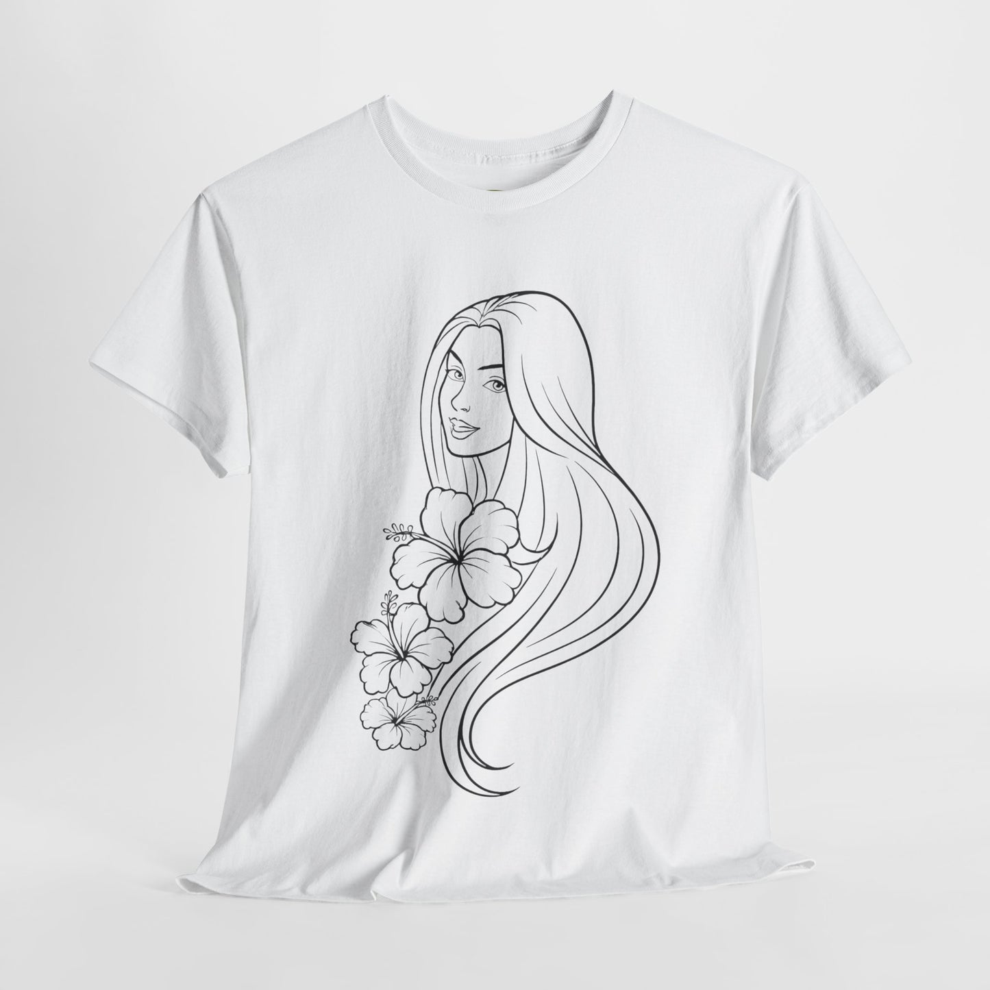 Floral Princess Cotton Tee - Chic Casual Wear - Birthday Gift - Mother's Day Gift