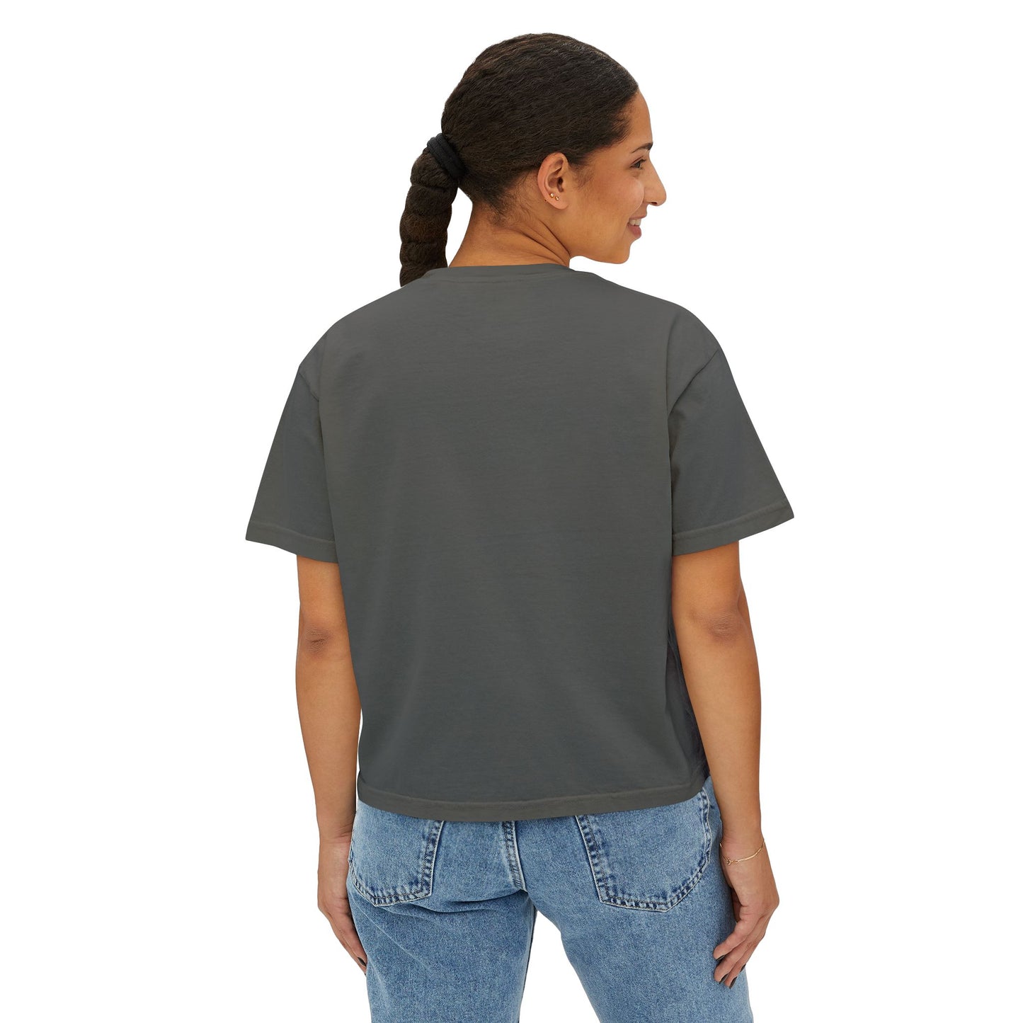 Boho Floral Women's Boxy Tee - Artistic Graphic T-Shirt for Everyday Style