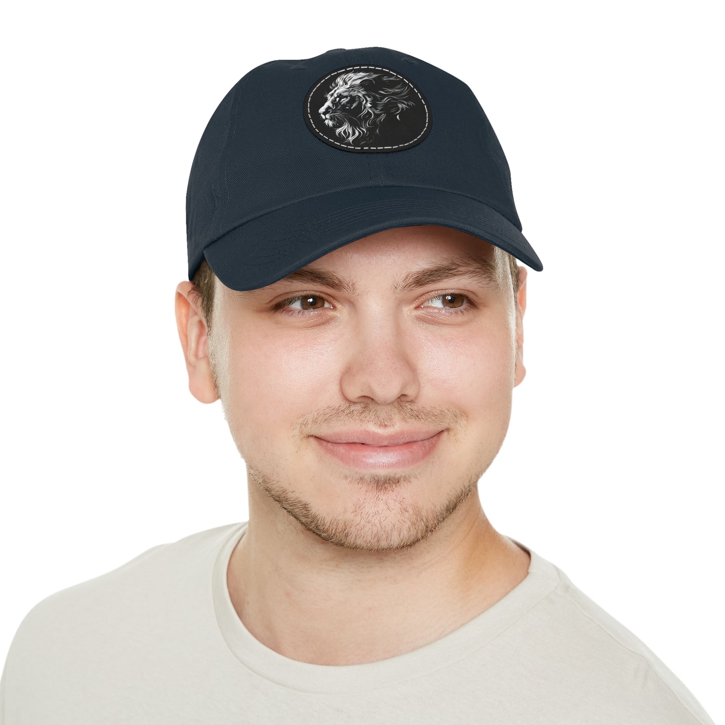 Dad Hat with Leather Patch and Lion Design – Stylish Casual Hat for Animal Lovers