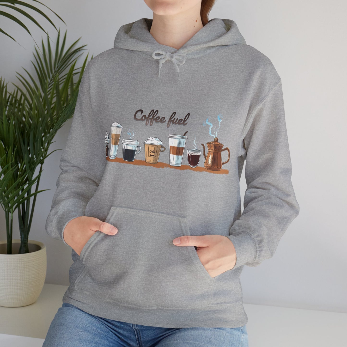 Unisex Heavy Blend™ Hooded Sweatshirt - Coffee Lovers Unisex Hoodie - Cozy Coffee Cups Design Hoodie for Men and Women