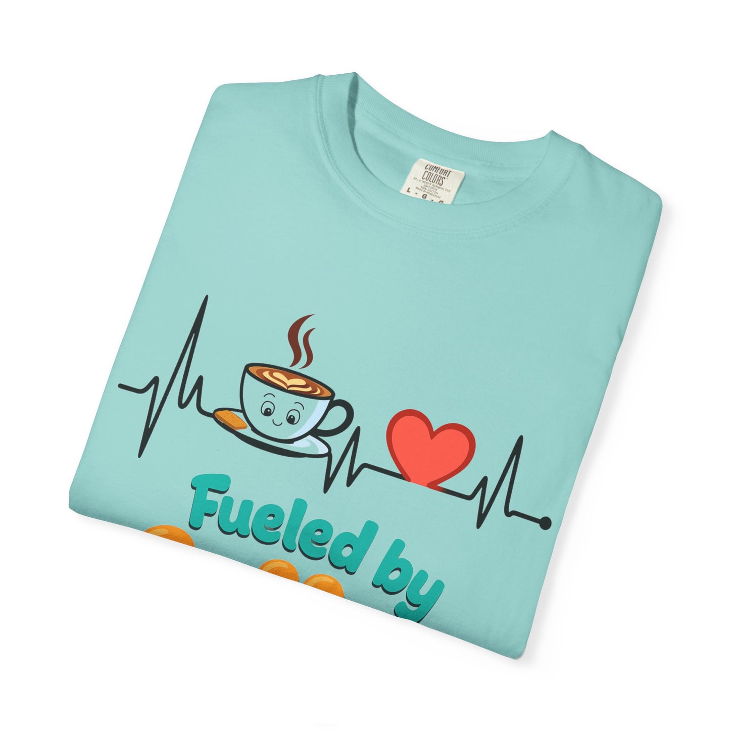 Fueled by Coffee & Love T-Shirt, Cute Coffee Lover Tee, Unisex Graphic Tee, Gift for Coffee Addicts, Casual Everyday Wear