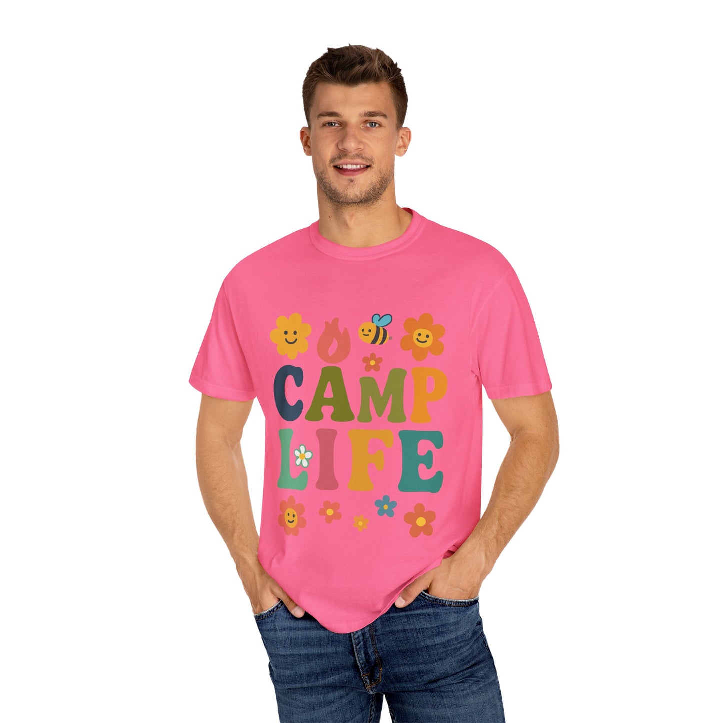 Camp Life Unisex Garment-Dyed T-Shirt - Fun and Colorful Outdoor Vibes