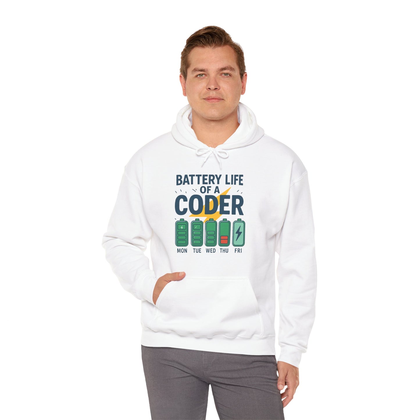 Battery Life of a Coder Hoodie, Programmer Gift, Coding Apparel, Techie Fashion