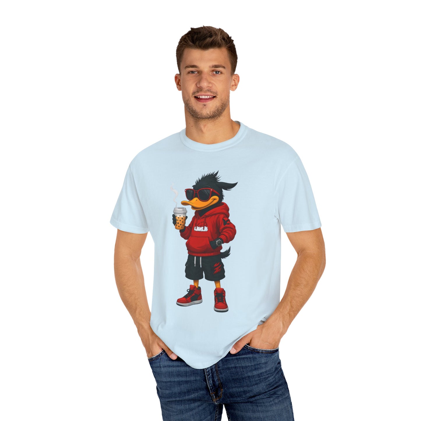 Cool Cartoon Duck Men's T-Shirt, Casual Graphic Tee, Fun Summer Shirt, Gift, Streetwear Style, Perfect for Parties