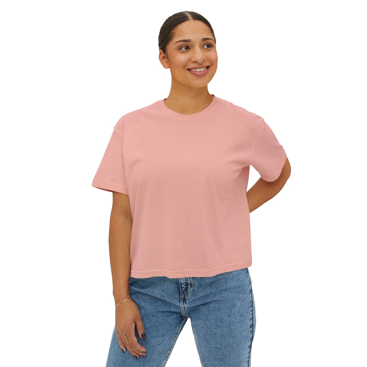 Artistic Women's Boxy Tee - Modern Graphic Top for Casual Style