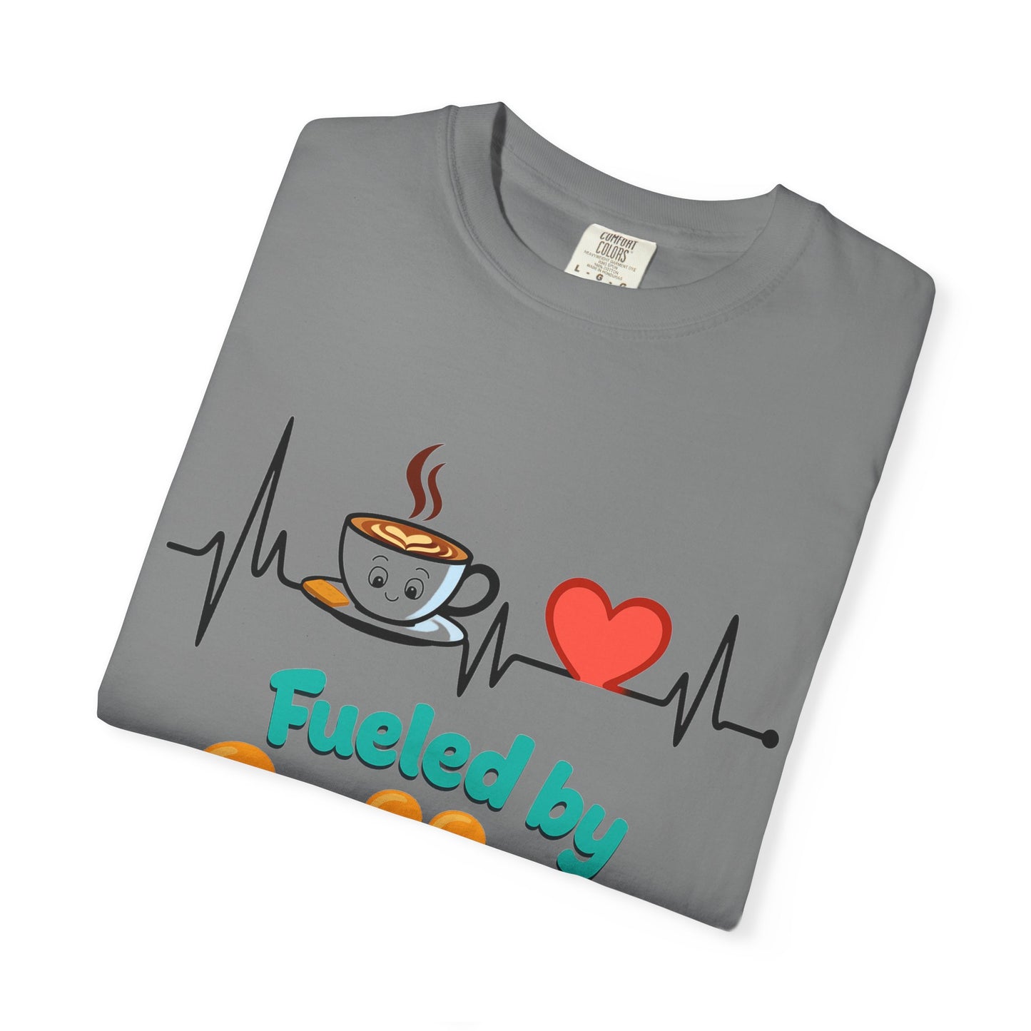 Fueled by Coffee & Love T-Shirt, Cute Coffee Lover Tee, Unisex Graphic Tee, Gift for Coffee Addicts, Casual Everyday Wear