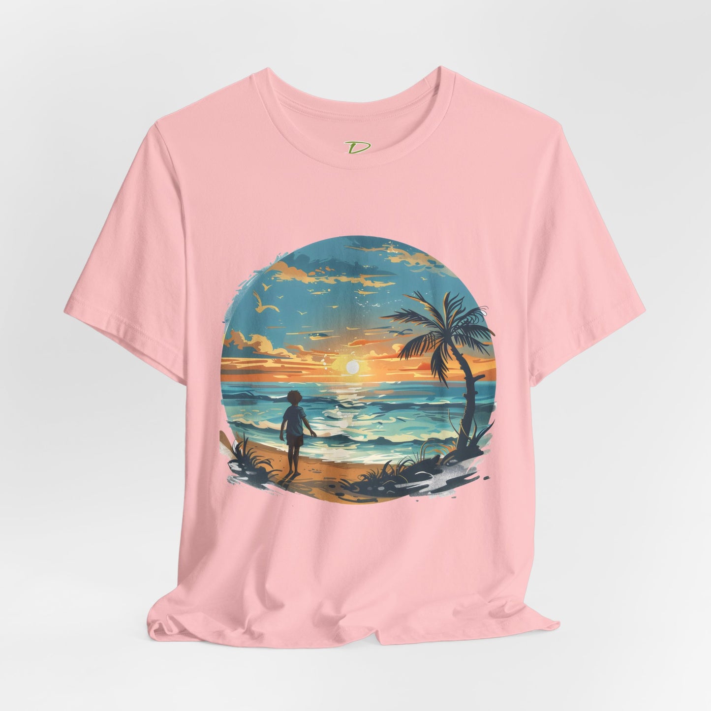 Colorful Sunshine Seaside T-shirt - Lightweight Fabric Tee