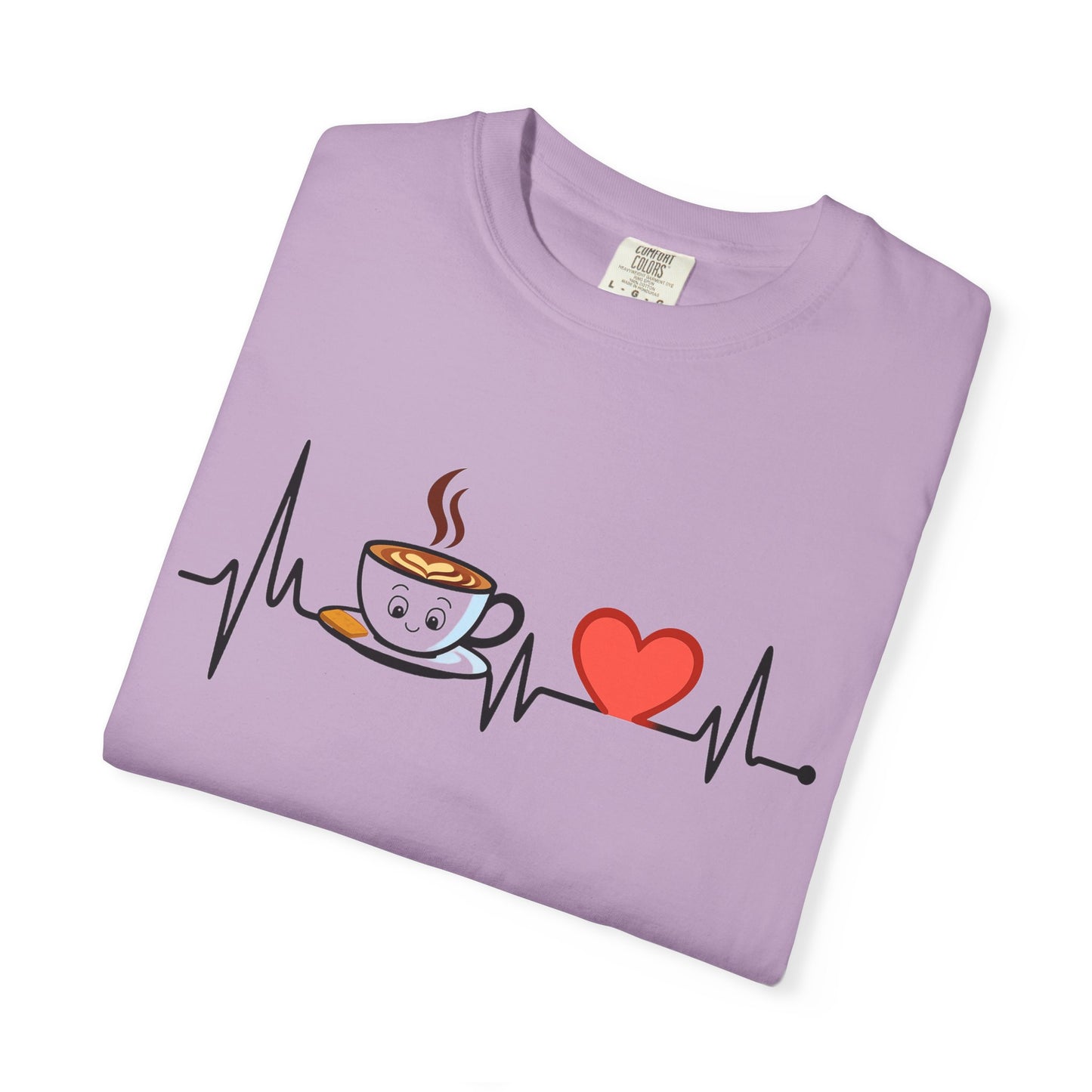 Cute Coffee Heartbeat T-Shirt, Unisex Tee for Coffee Lovers, Gift for Baristas, Casual Wear, Perfect for Birthdays and Holidays