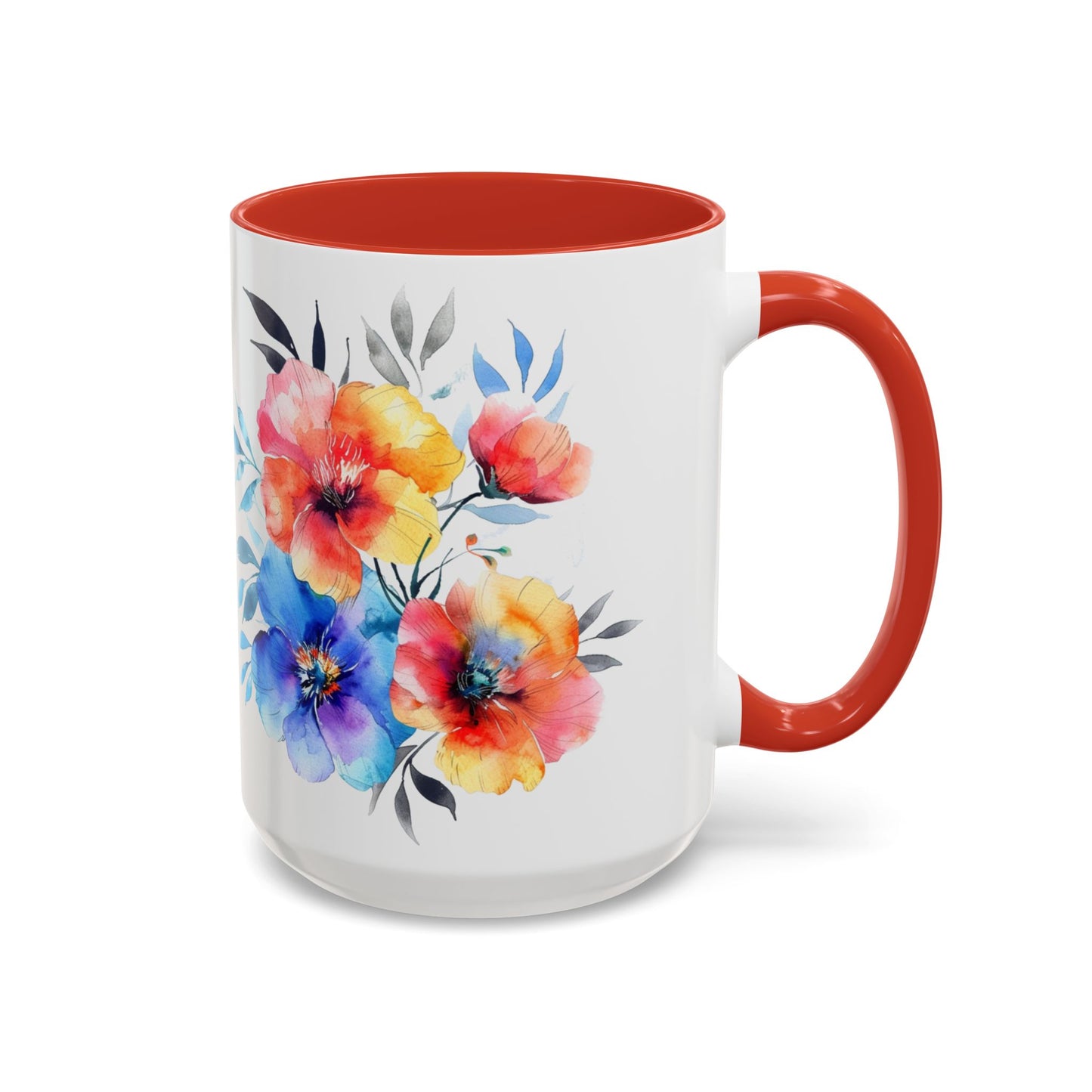 Oil colored Wildflowers Accent Coffee Mug, (11oz, 15oz)