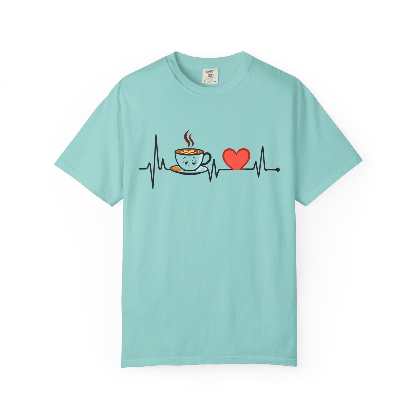 Cute Coffee Heartbeat T-Shirt, Unisex Tee for Coffee Lovers, Gift for Baristas, Casual Wear, Perfect for Birthdays and Holidays