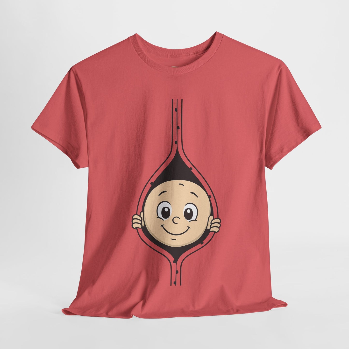 Cute Baby Face Cotton Tee - Fun Graphic T-Shirt for pregnant women