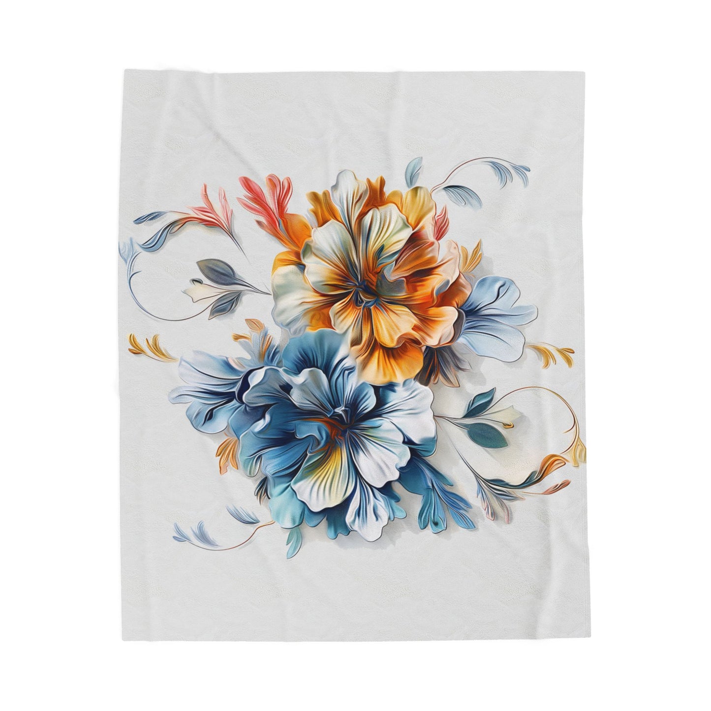 Floral Velveteen Plush Blanket - Cozy Home Decor for All Occasions