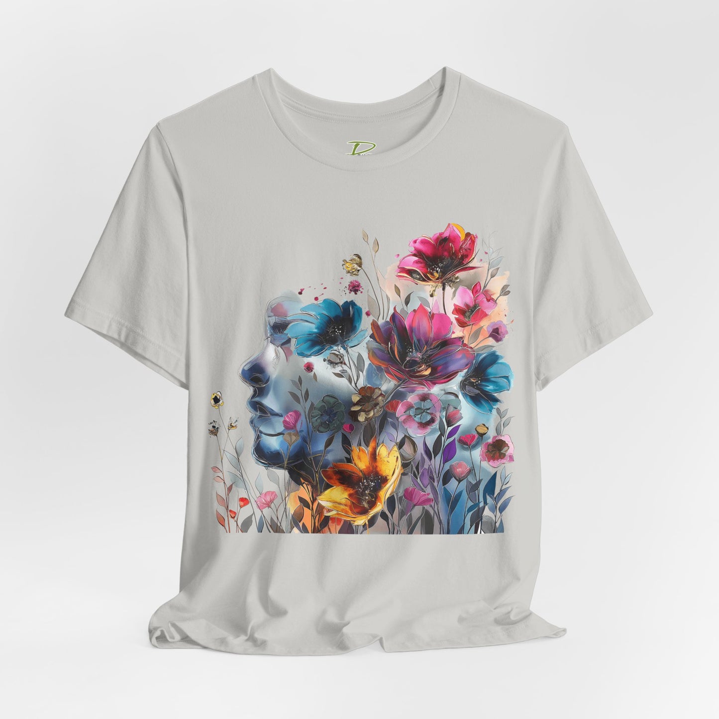 Floral Watercolor T-shirt for Women - Vibrant Artistic Tee - Lightweight Fabric Tee