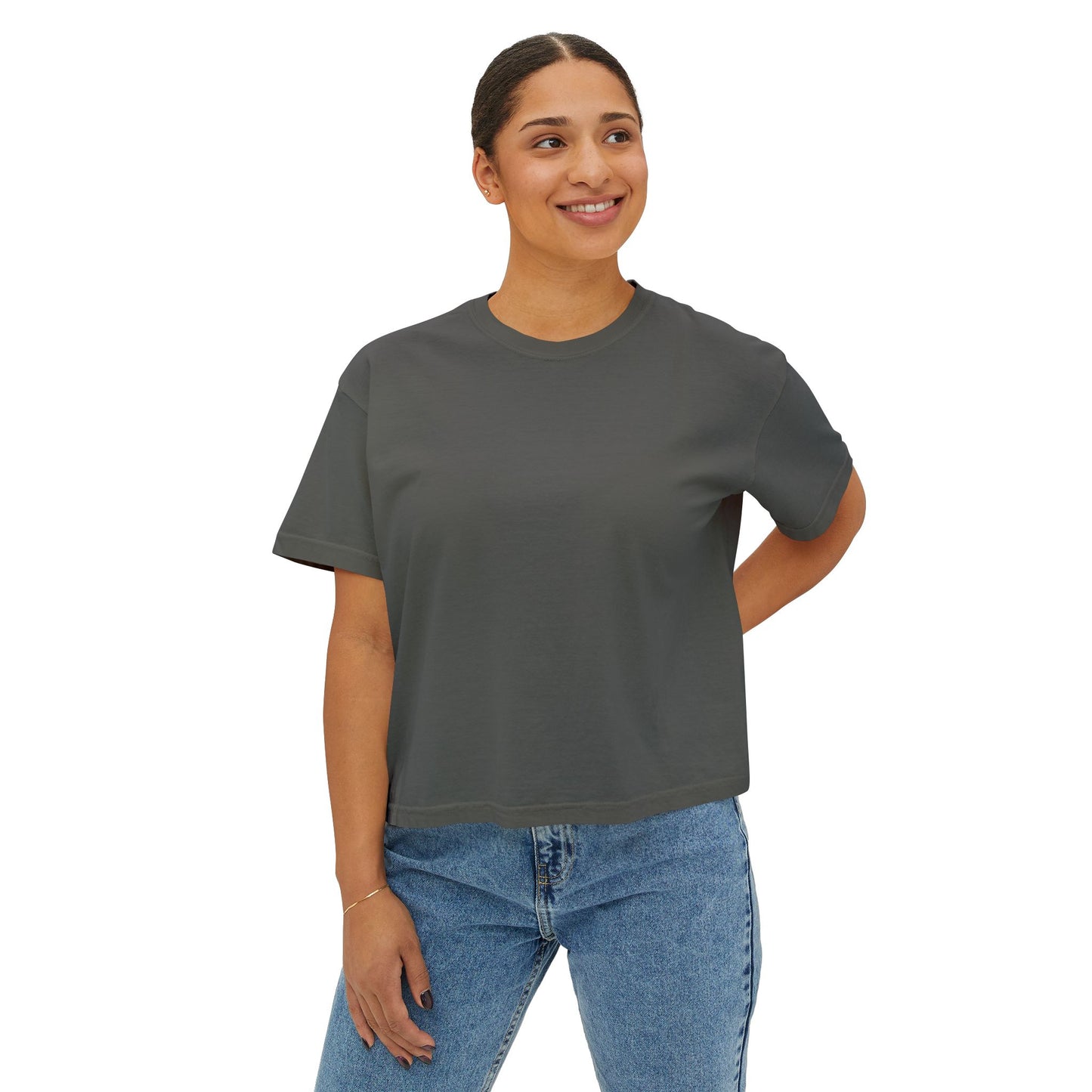 Artistic Women's Boxy Tee - Modern Graphic Top for Casual Style