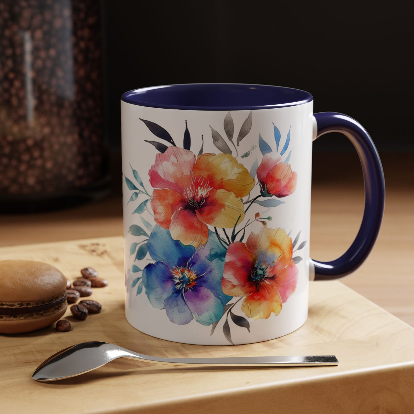 Oil colored Wildflowers Accent Coffee Mug, (11oz, 15oz)