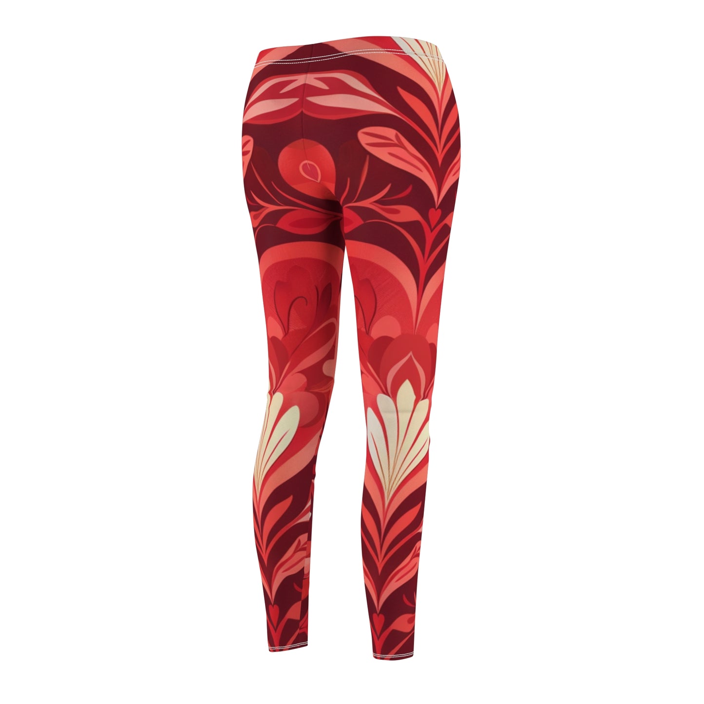 Cut & Sew Casual Leggings for Women- Women's Leggings with Hearts design