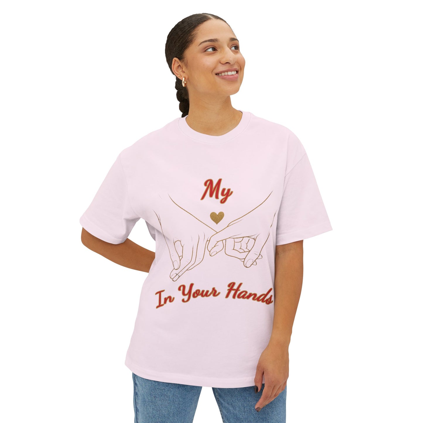 Unisex Oversized Boxy Tee - 'Love Connection' Graphic T-Shirt