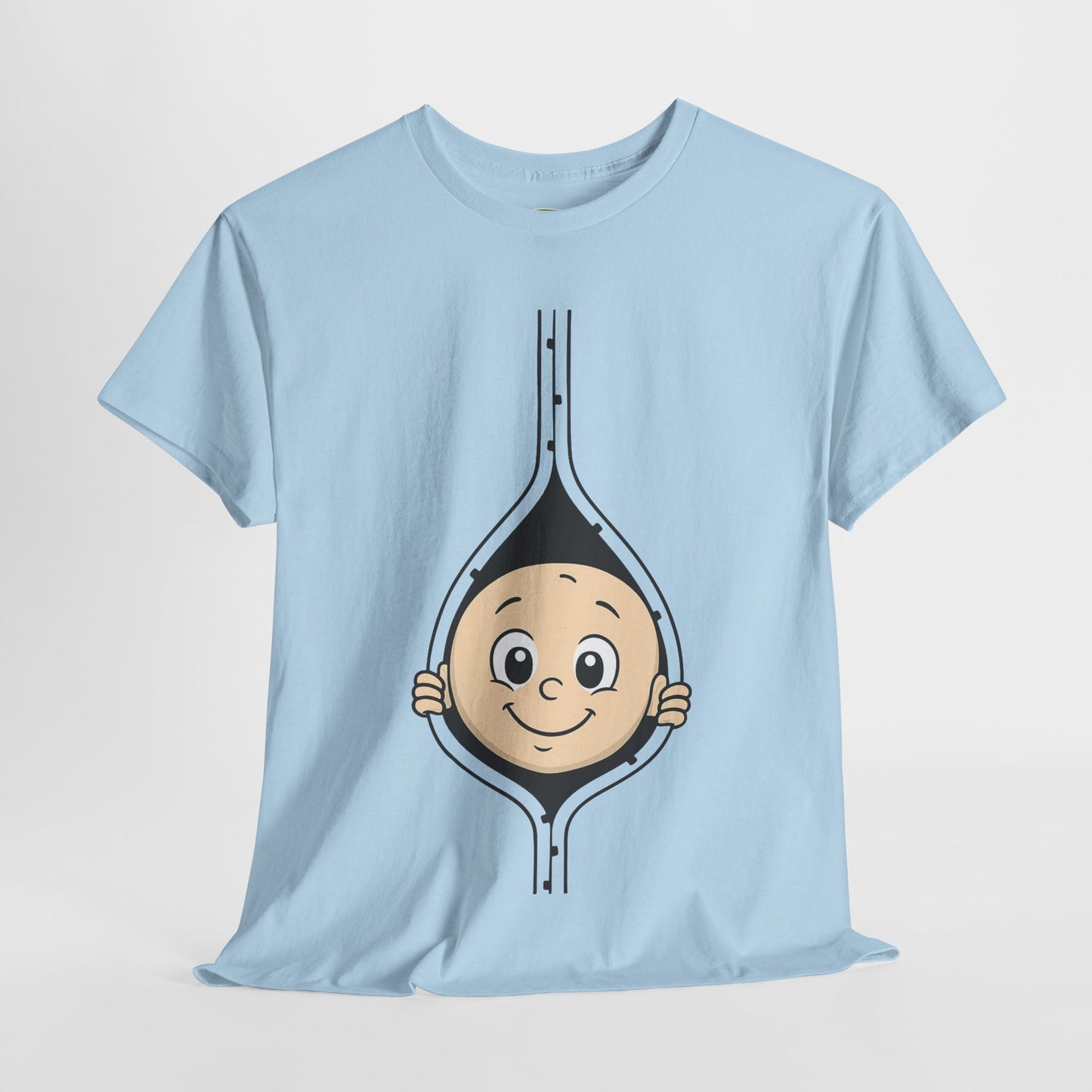 Cute Baby Face Cotton Tee - Fun Graphic T-Shirt for pregnant women