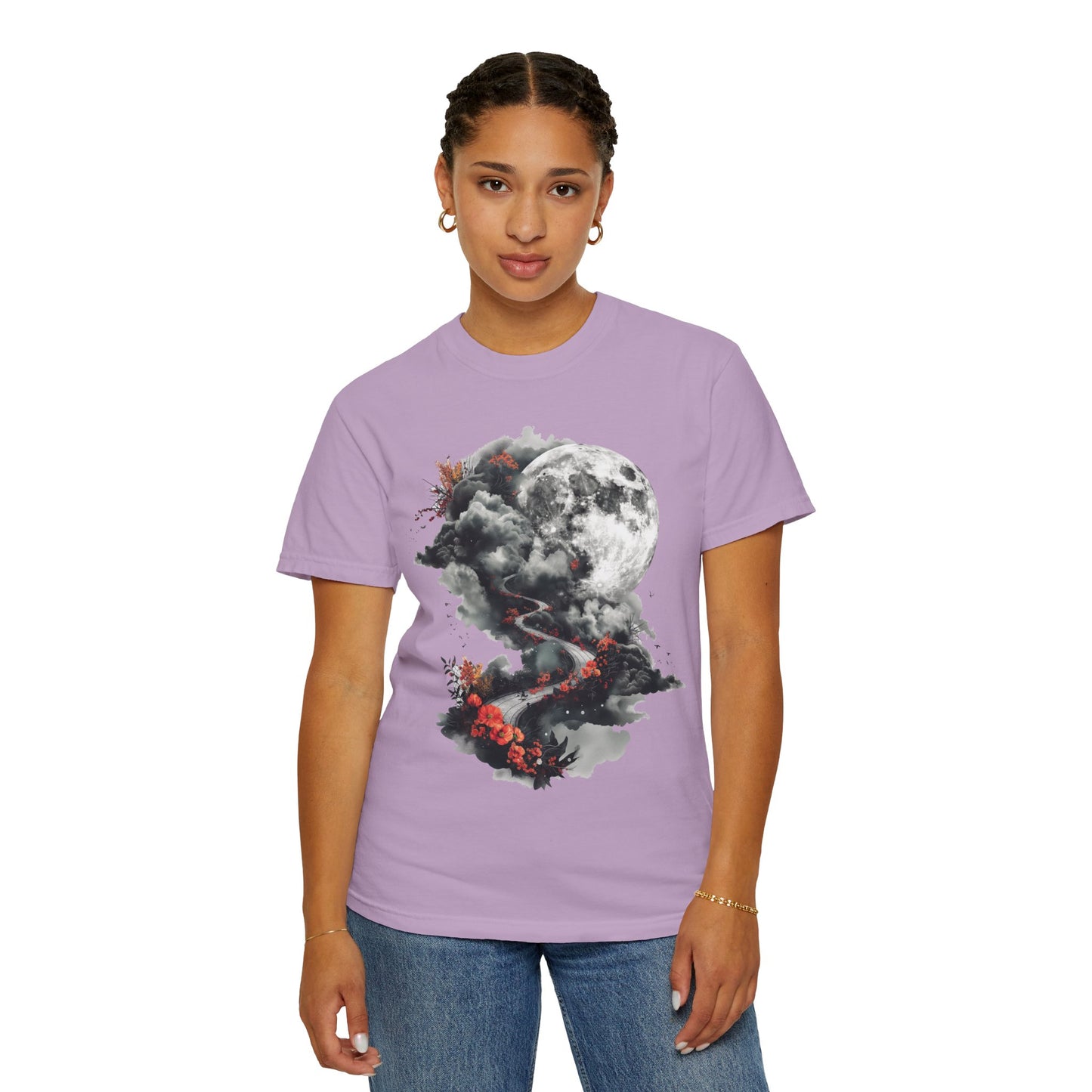 Artistic Moonlit T-Shirt - Soft Unisex Tee, Gift for Nature Lovers, Casual Wear, Boho Style, Handmade Gift